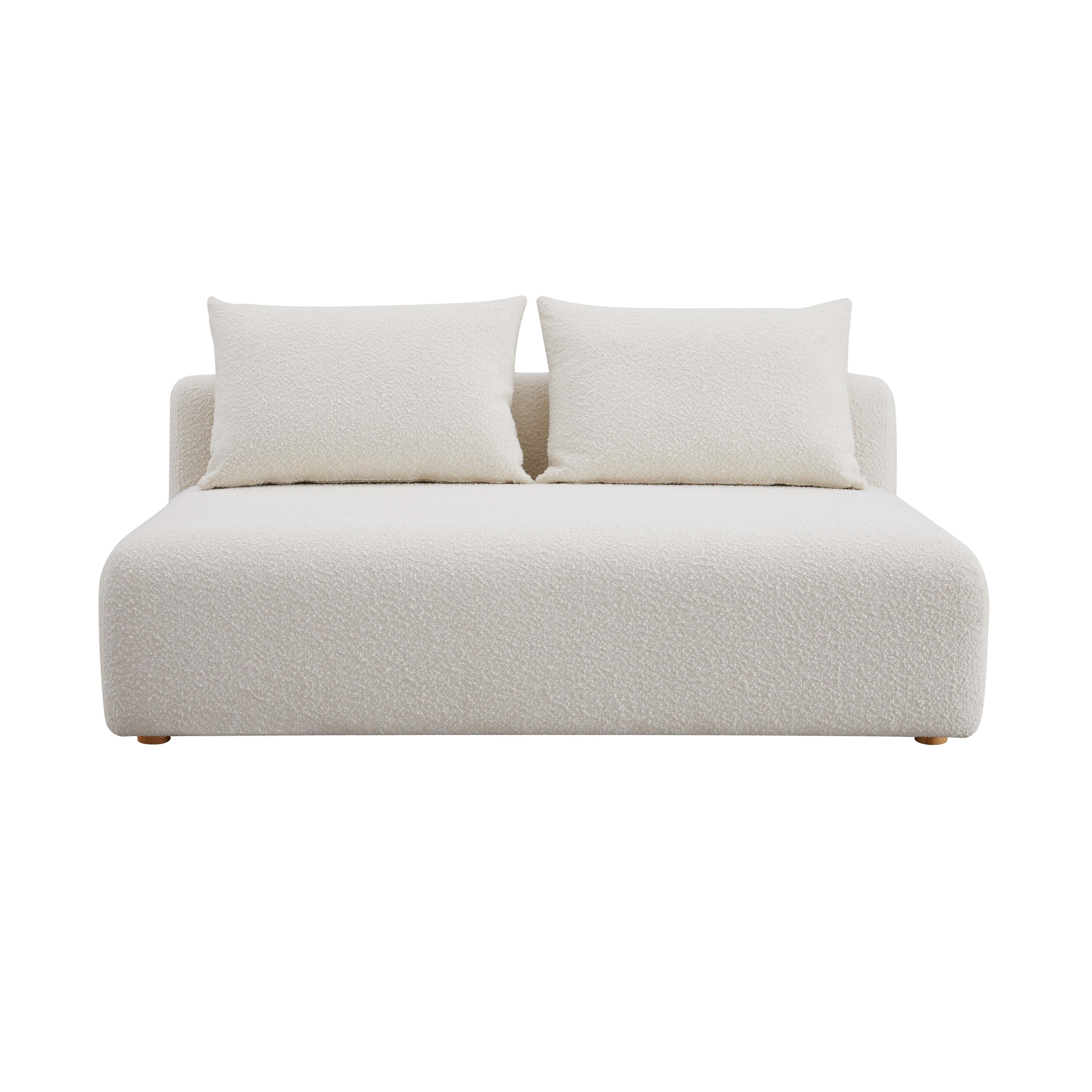 Hangover Cream Boucle Modular Loveseat - Image 3
