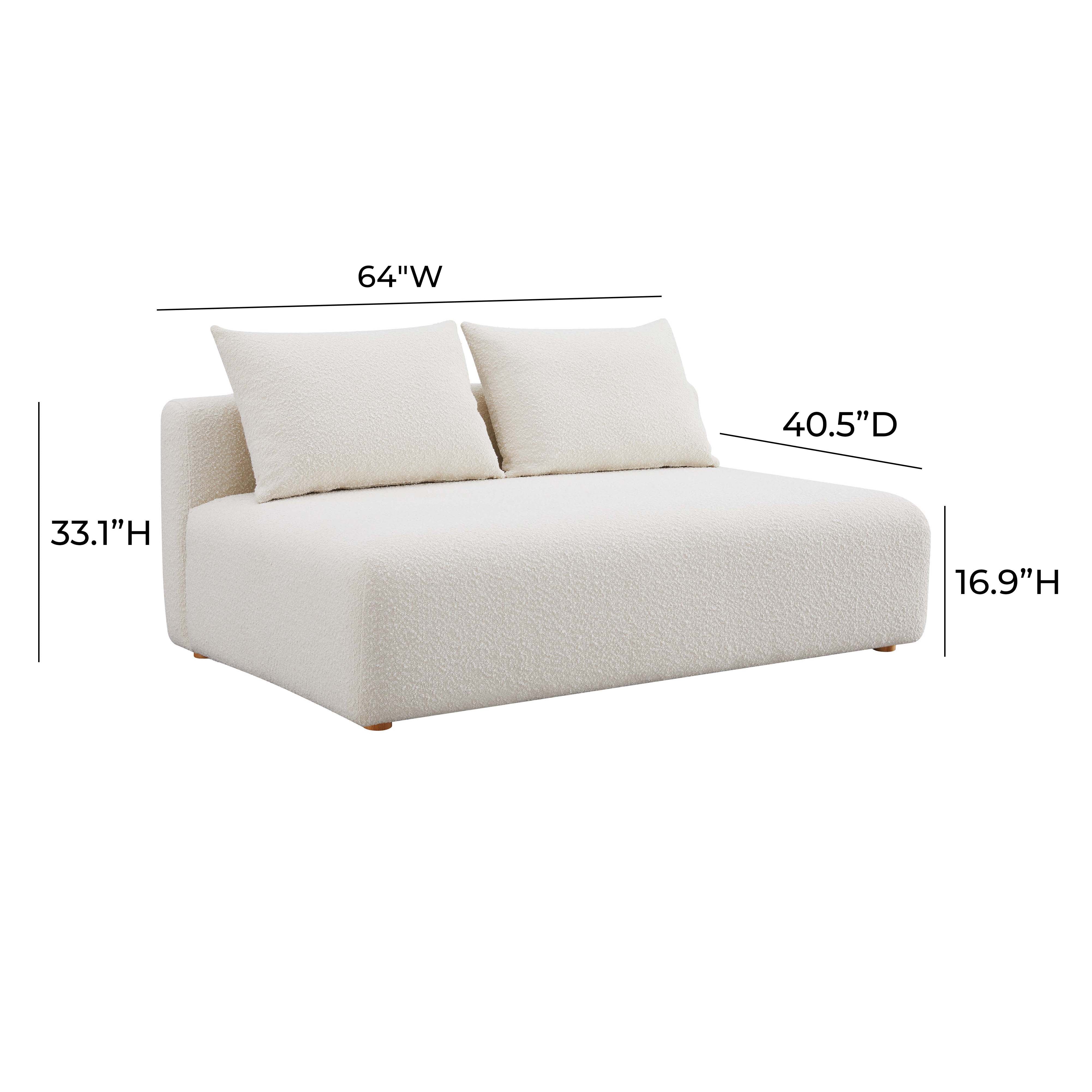 Hangover Cream Boucle Modular Loveseat - Image 5