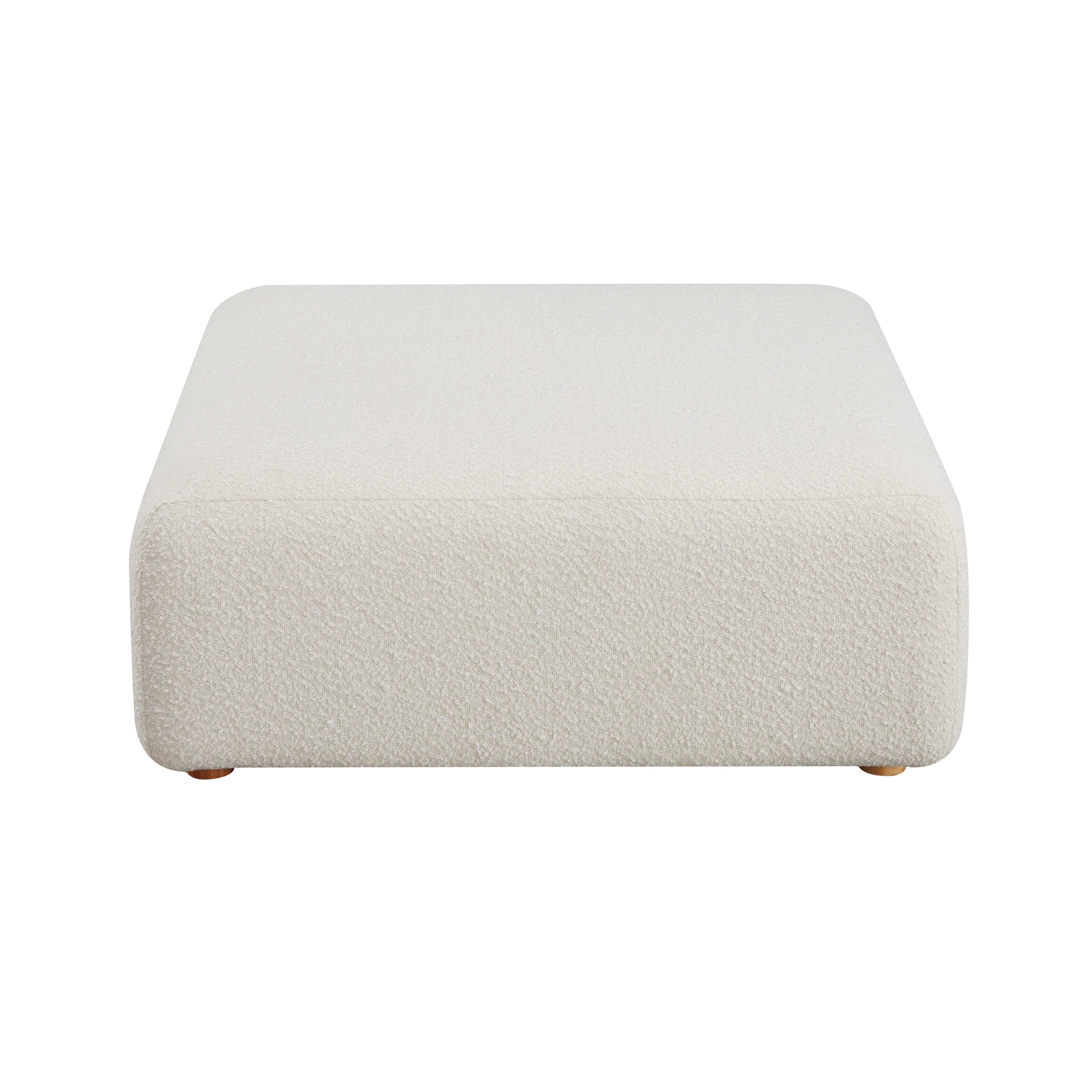 Hangover Cream Boucle Ottoman - Image 3