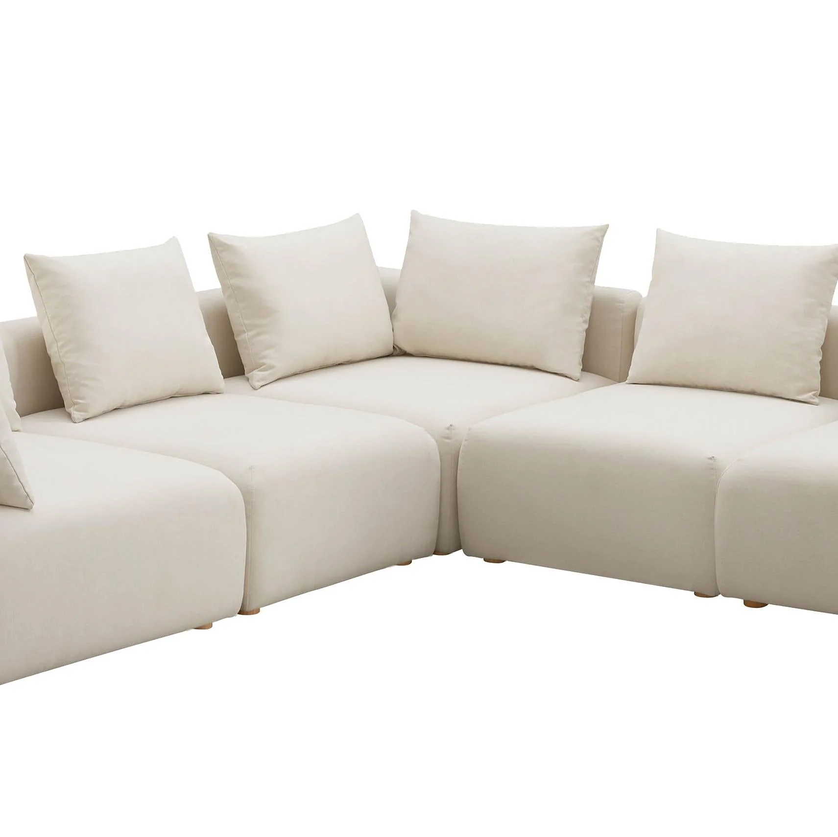 Hangover Cream Linen 5-Piece Modular L-Sectional - Image 3