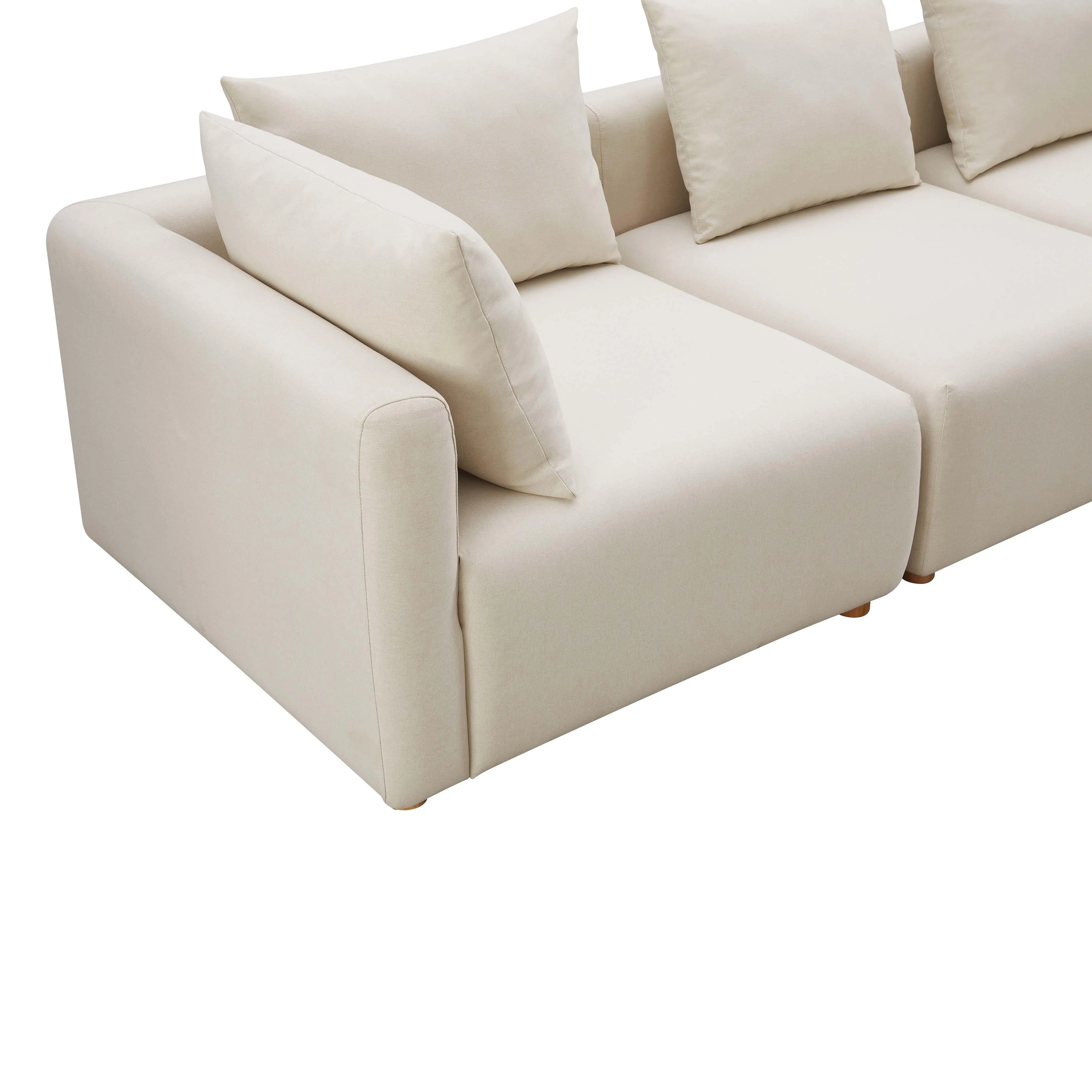 Hangover Cream Linen Sofa - Image 6
