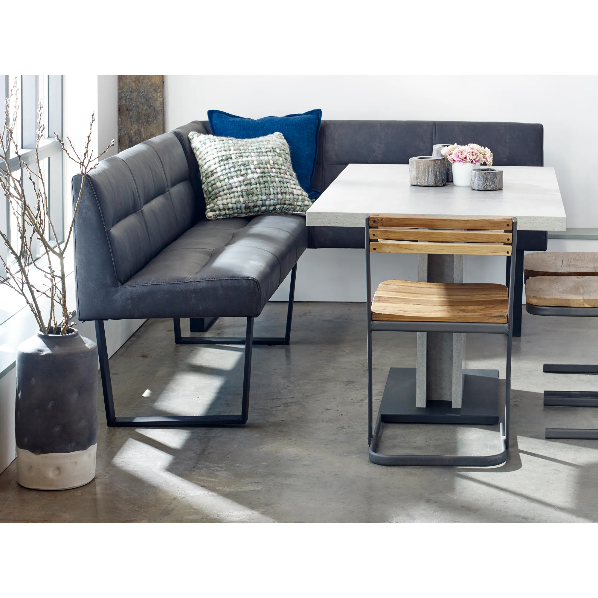 Hanlon Corner Bench Dark Grey - Image 2