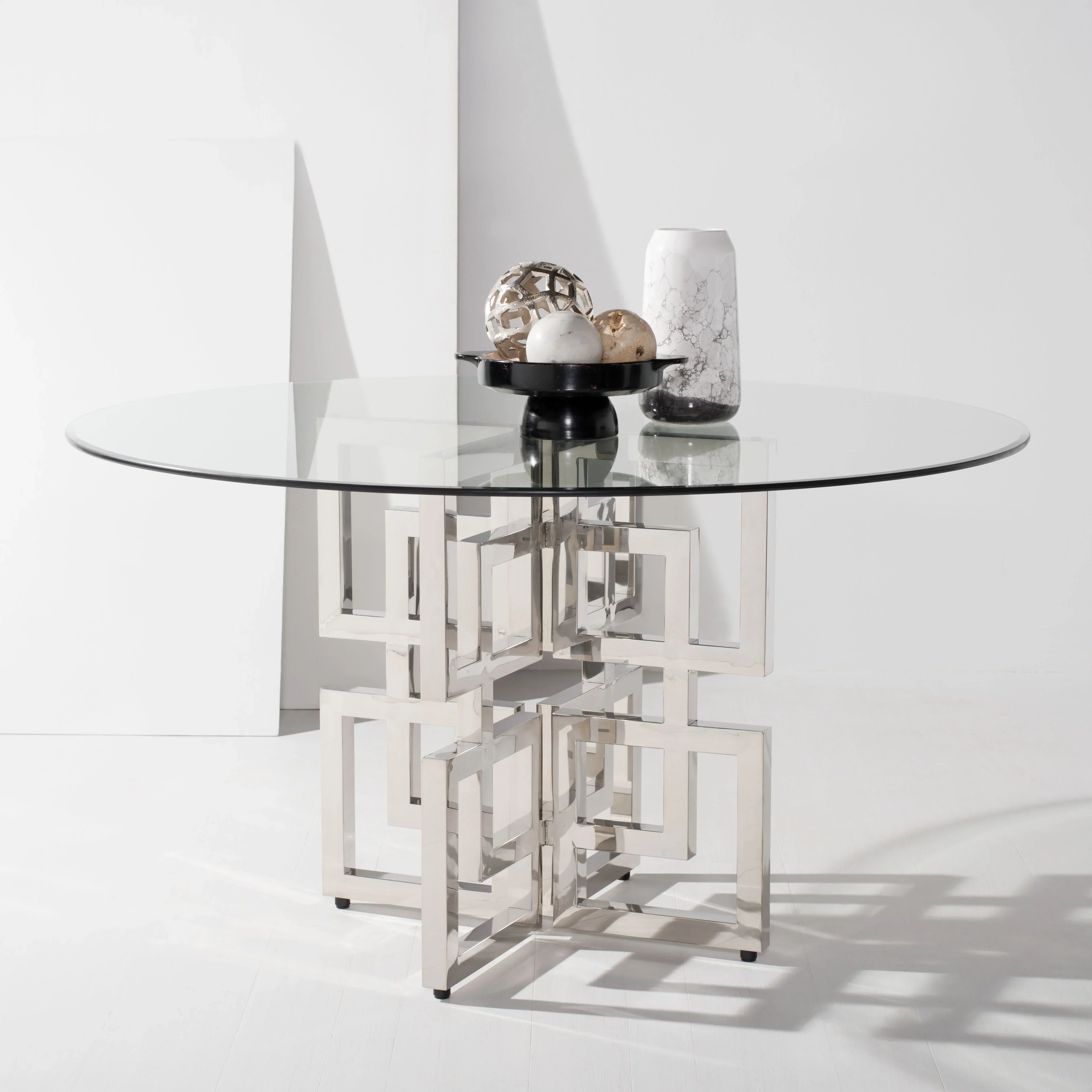 Harlan 54" Round Glass Top Dining Table - Image 5