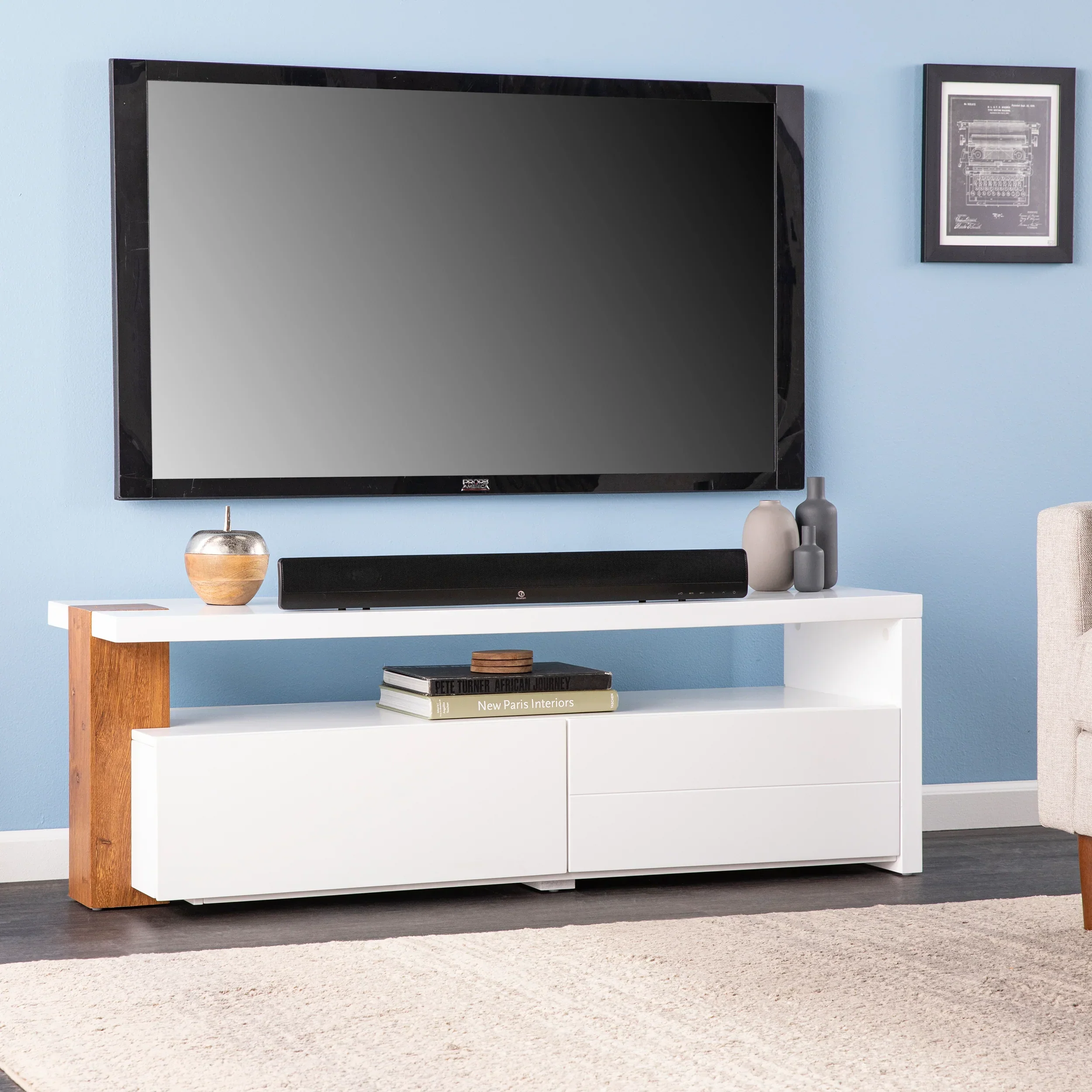 Harliston Contemporary Media Stand w/ Storage - Image 2