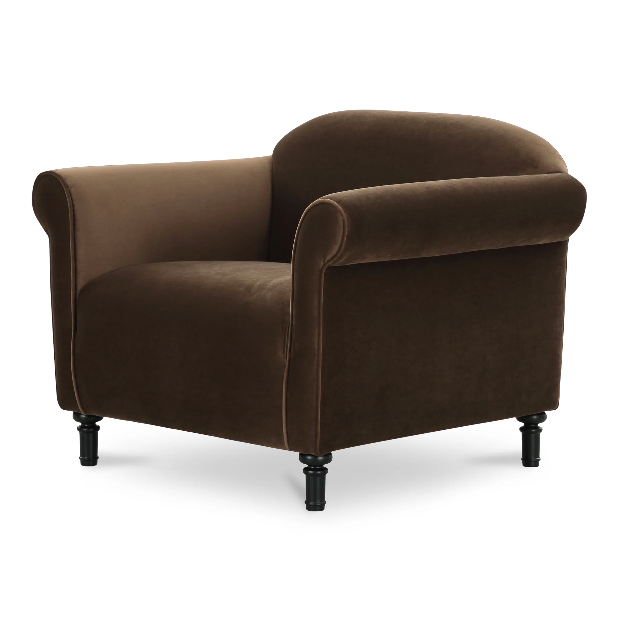 Harmony Accent Chair Dark Brown Faux Mohair - Image 4