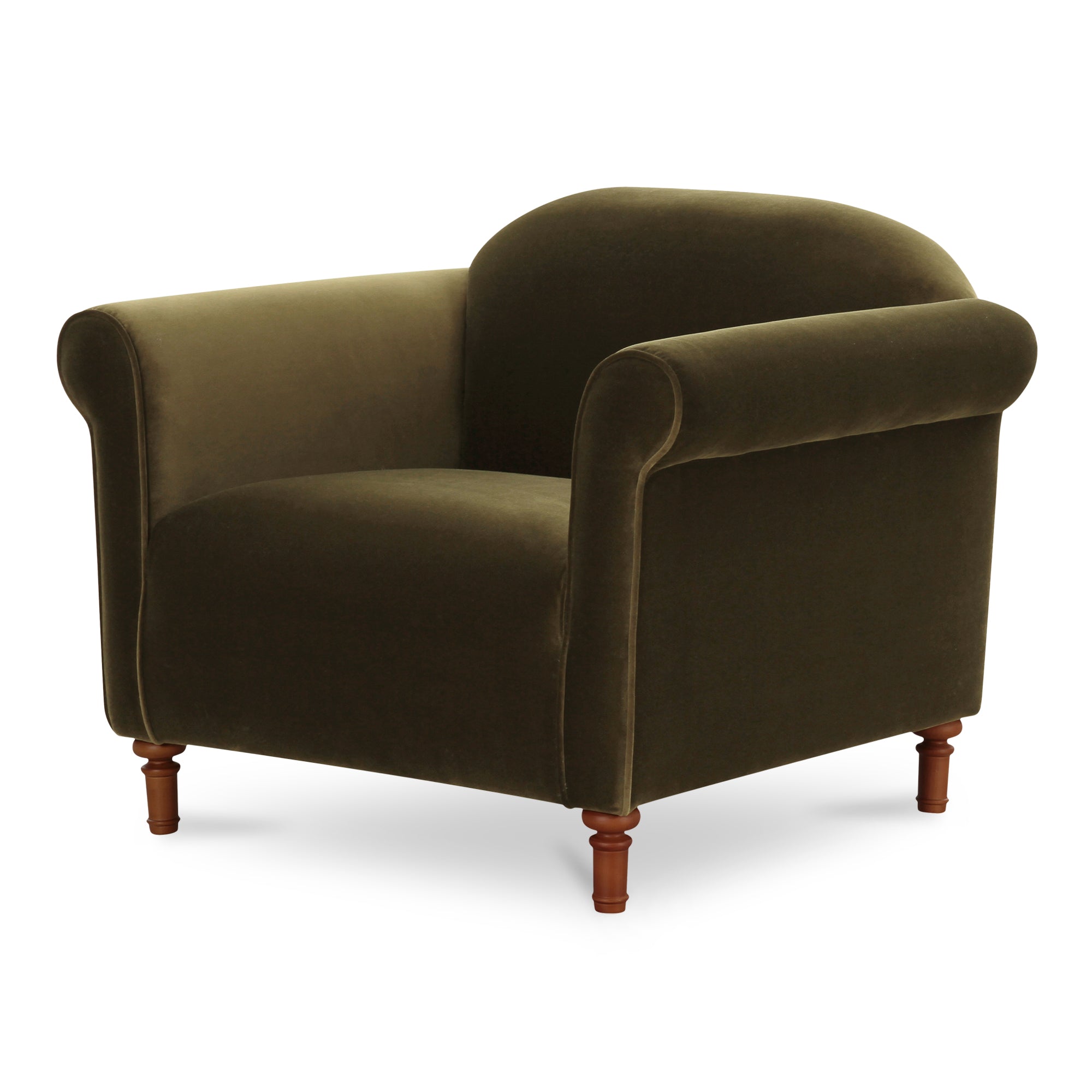 Harmony Accent Chair Dark Green Faux Mohair - Image 4