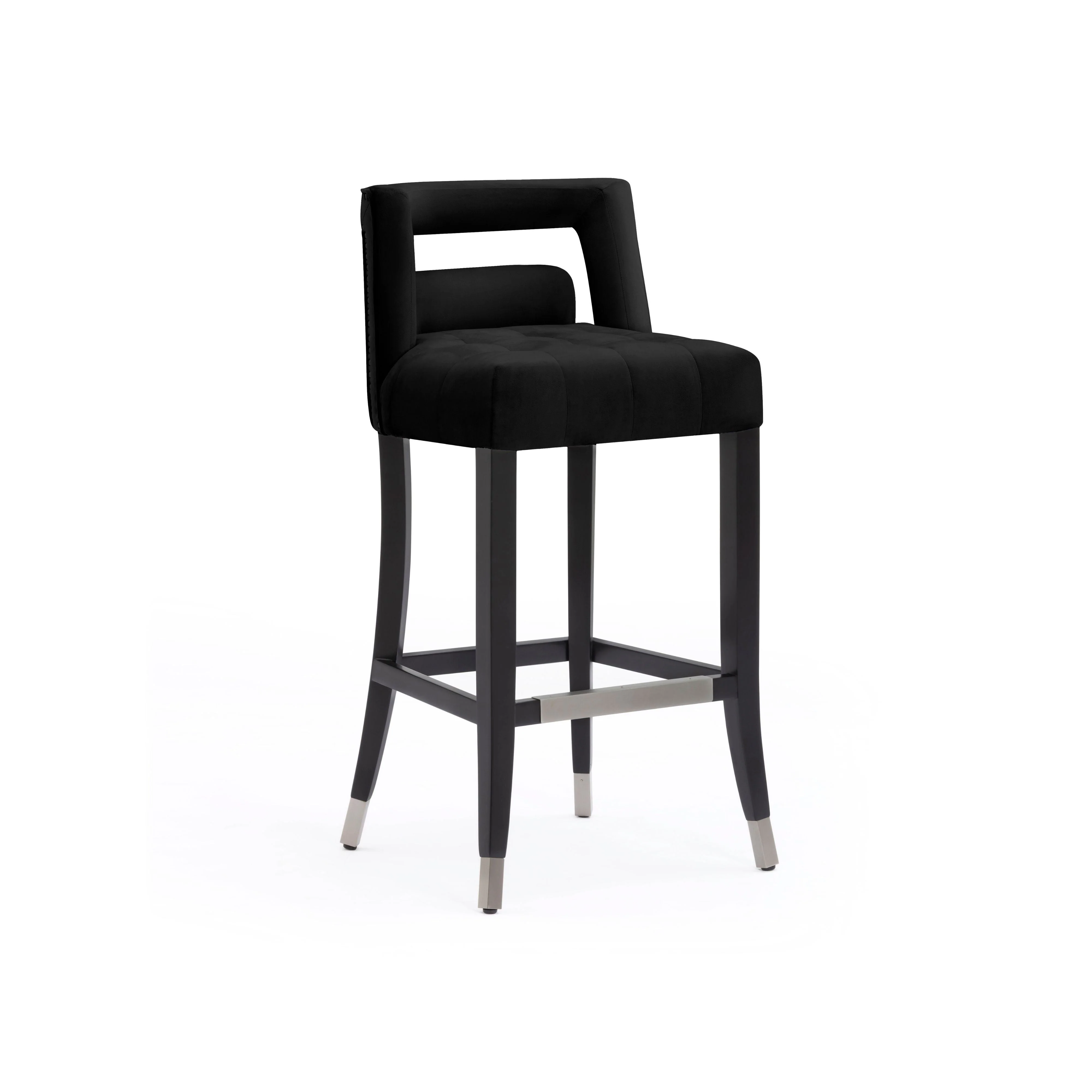 Hart Black Velvet Bar Stool - Image 2