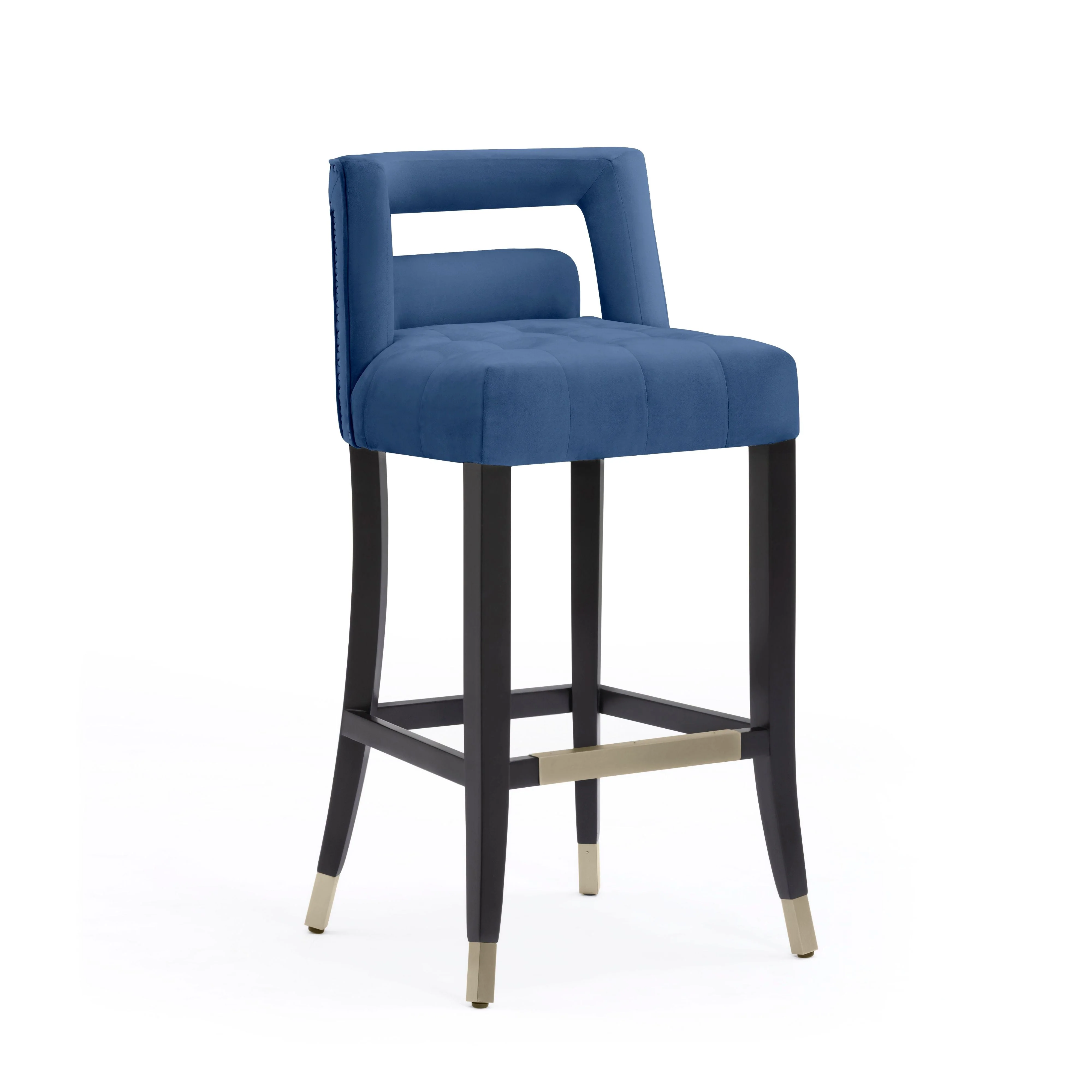 Hart Navy Velvet Bar Stool - Image 2