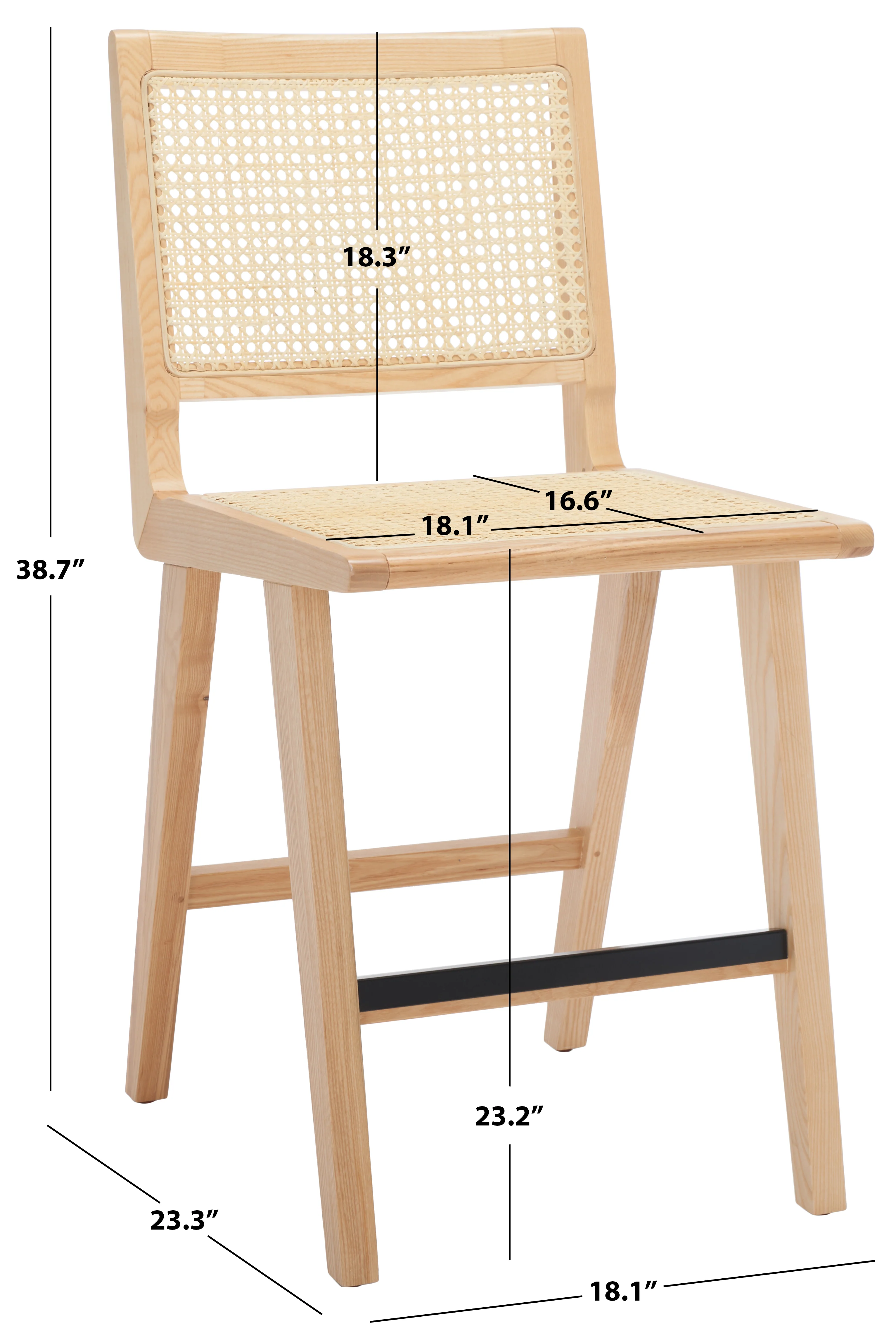 Hattie French Cane Counter Stool - Image 18