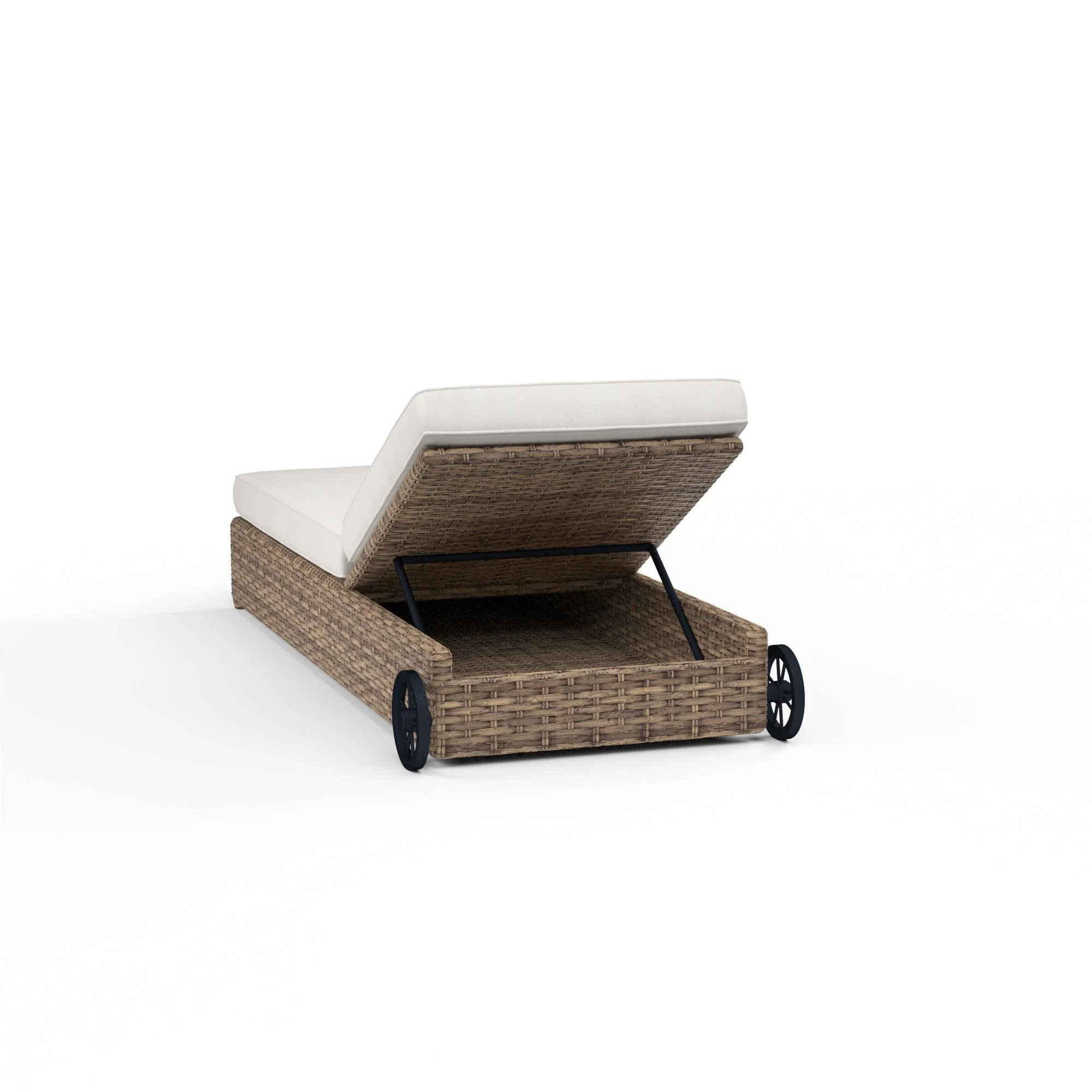 Havana Adjustable Chaise in Canvas Flax w/ Self Welt - Image 2