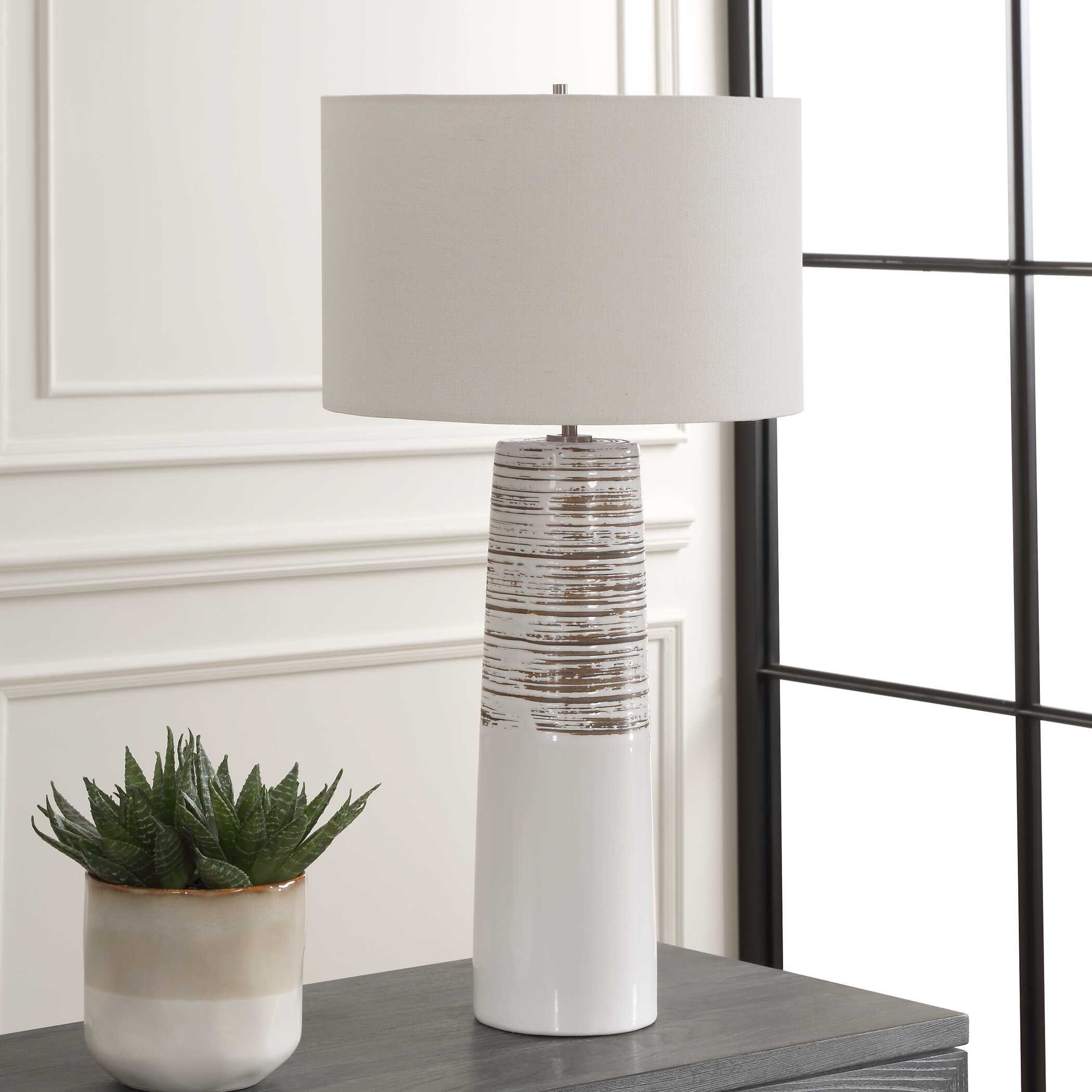 Haven White Glaze Table Lamp - Image 3