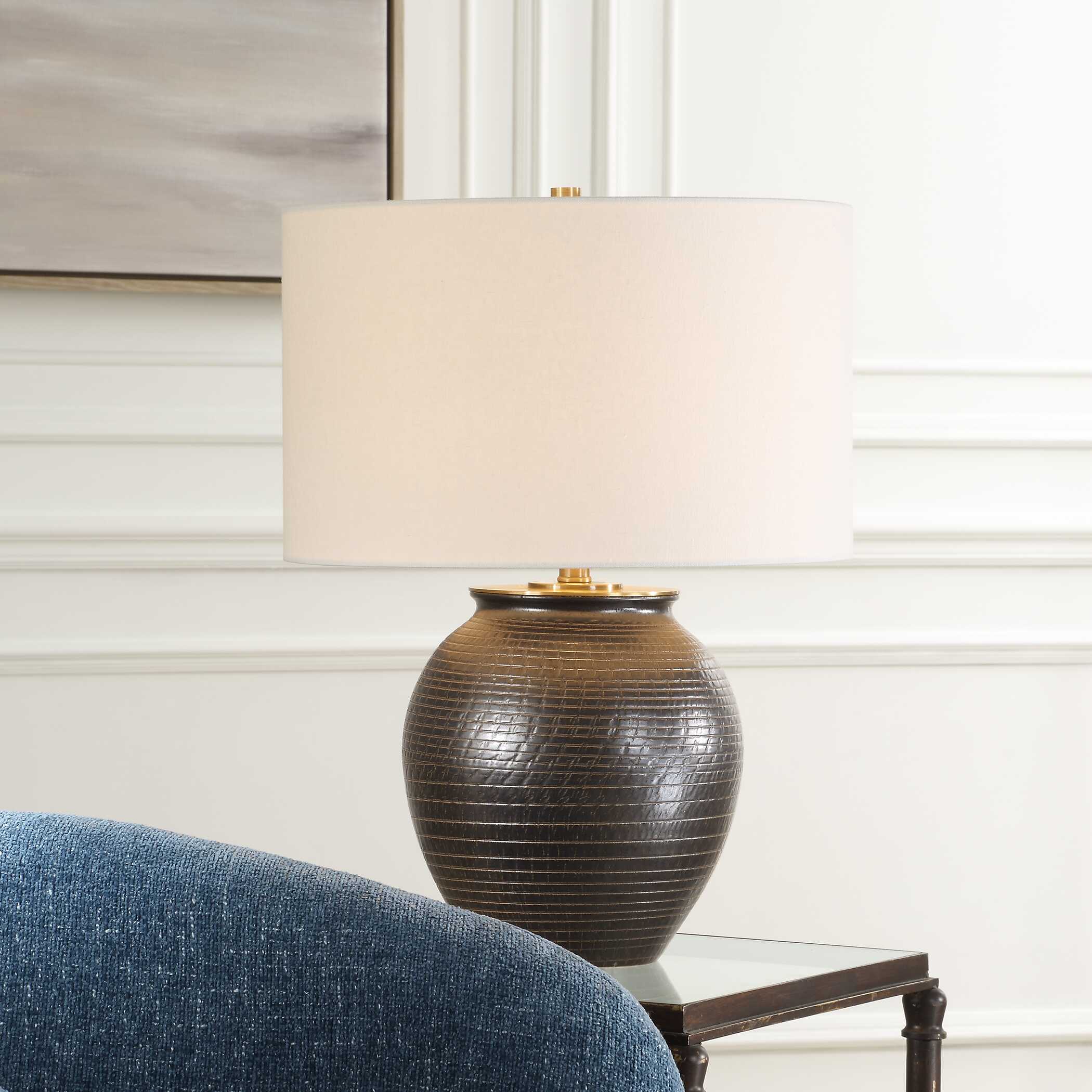 Hawkins Bronze Ribbed Table Lamp - Image 2