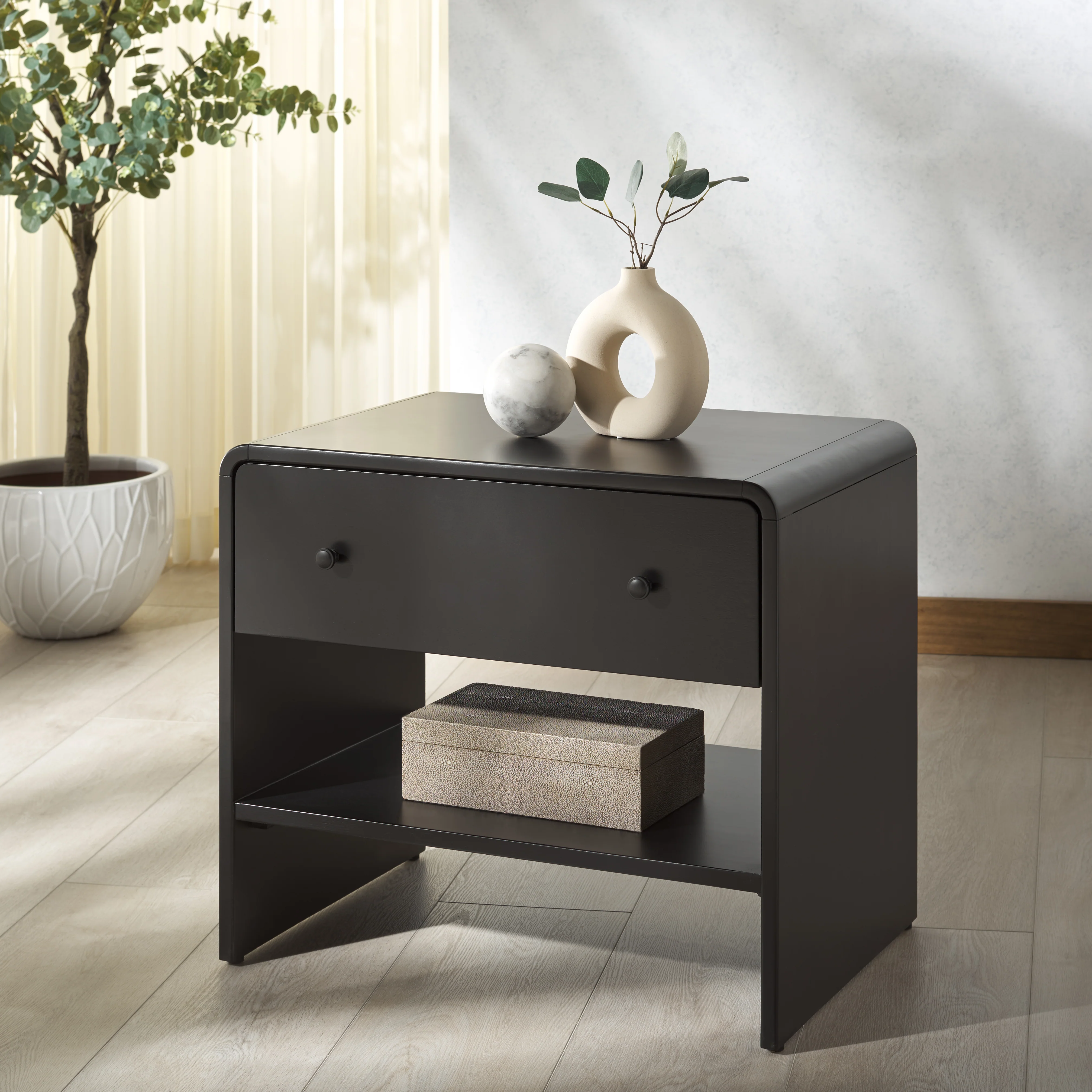 Haydriana 1 Drawer Wood Nightstand - Image 12