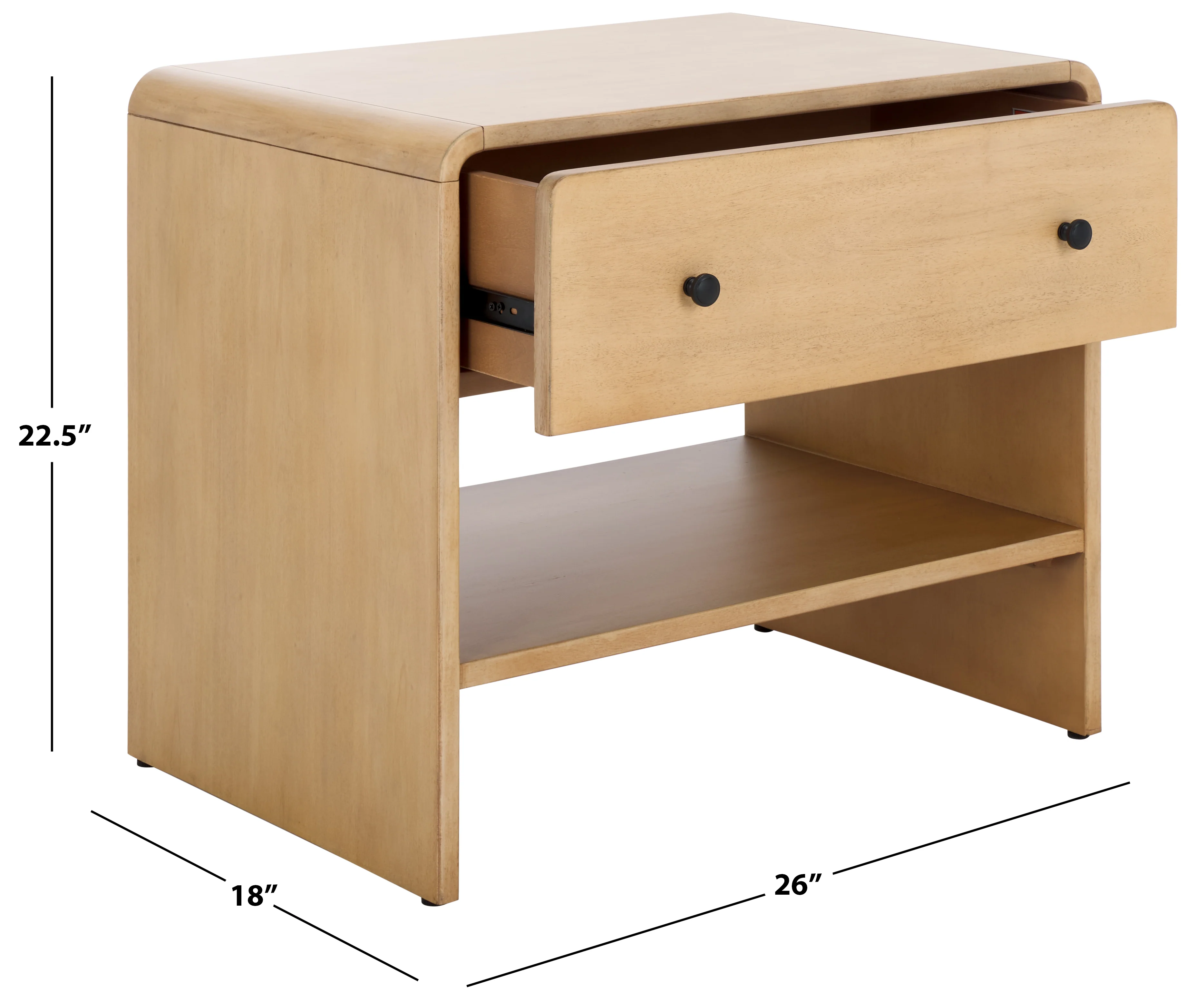 Haydriana 1 Drawer Wood Nightstand - Image 7