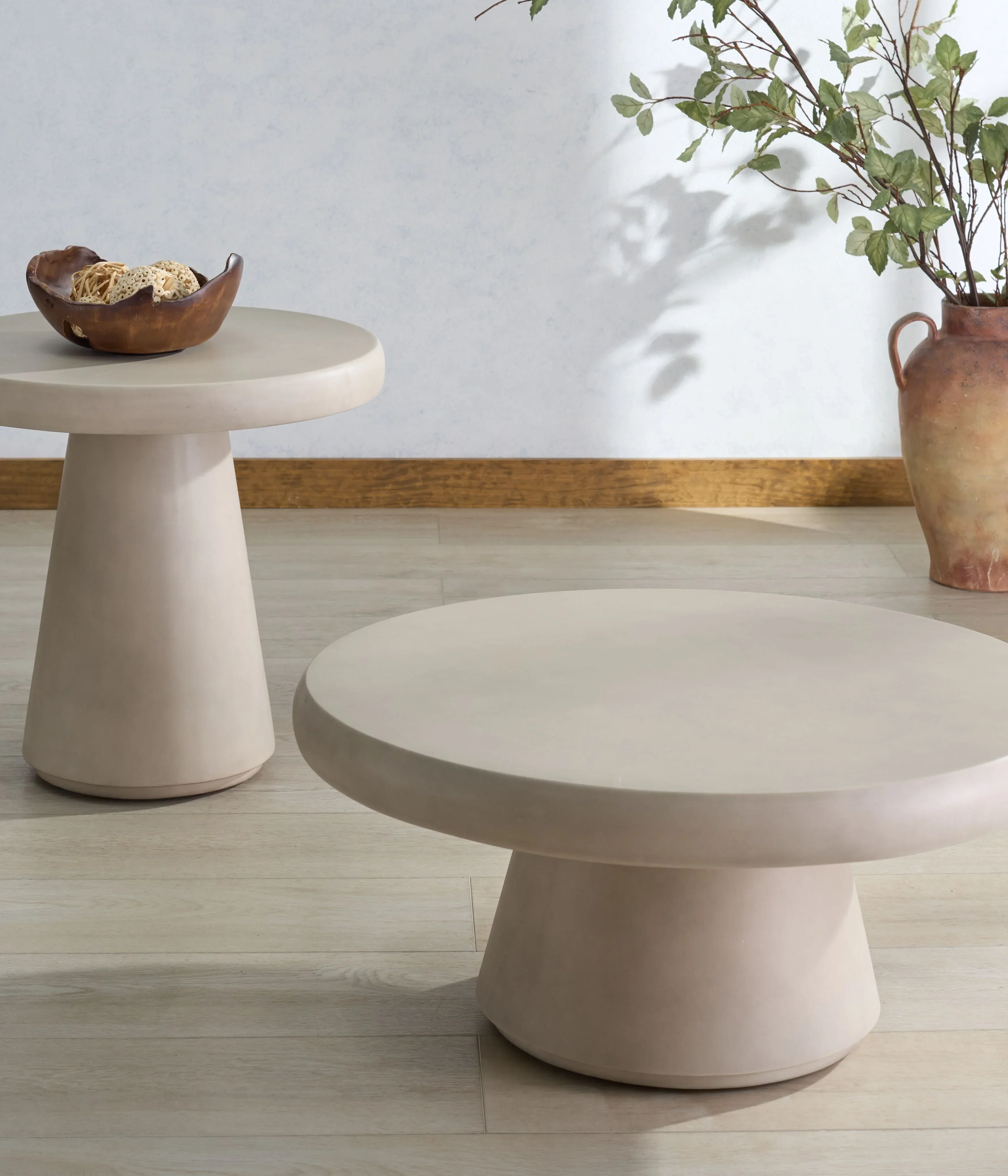 Hayleen Round Concrete Coffee Table - Image 4