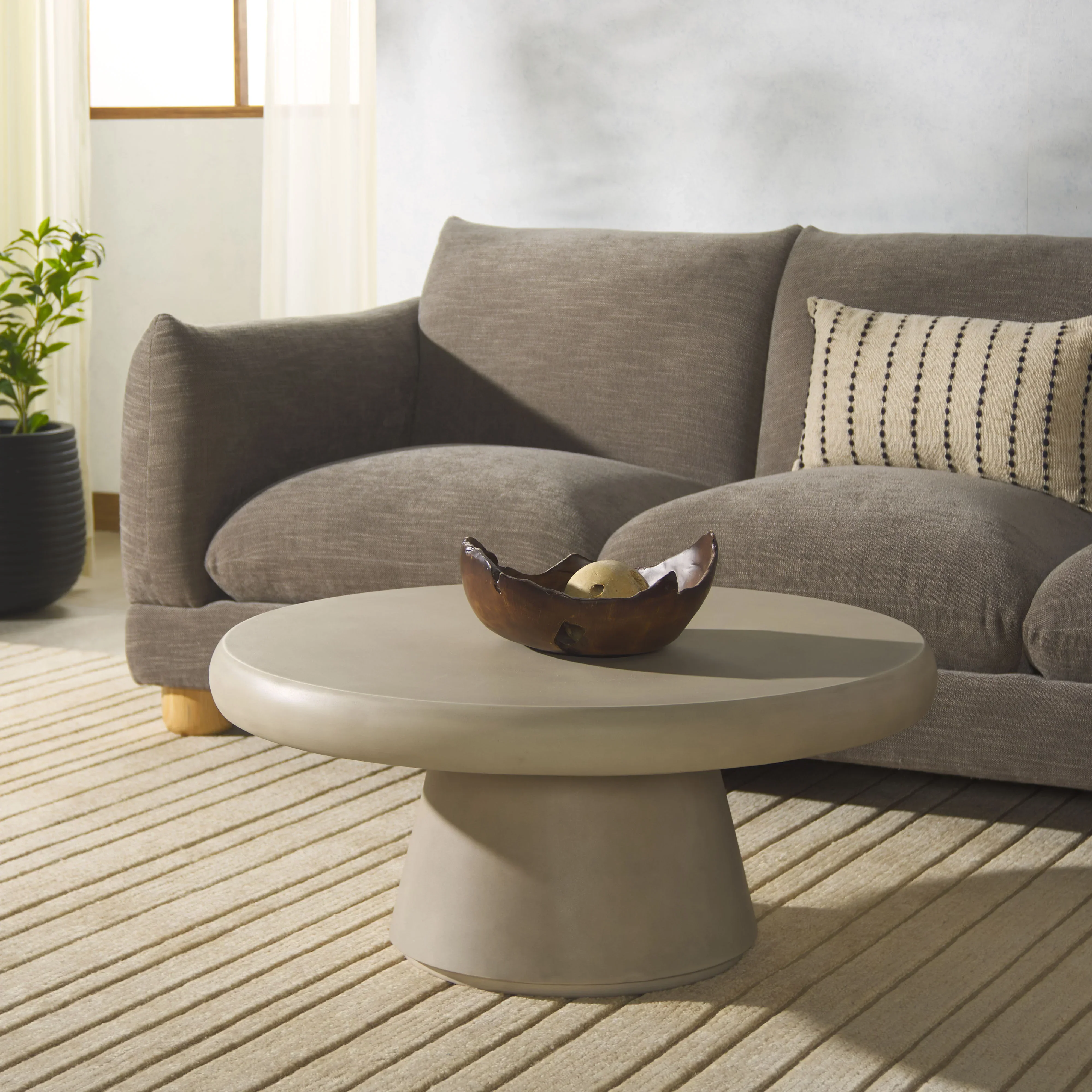 Hayleen Round Concrete Coffee Table - Image 5
