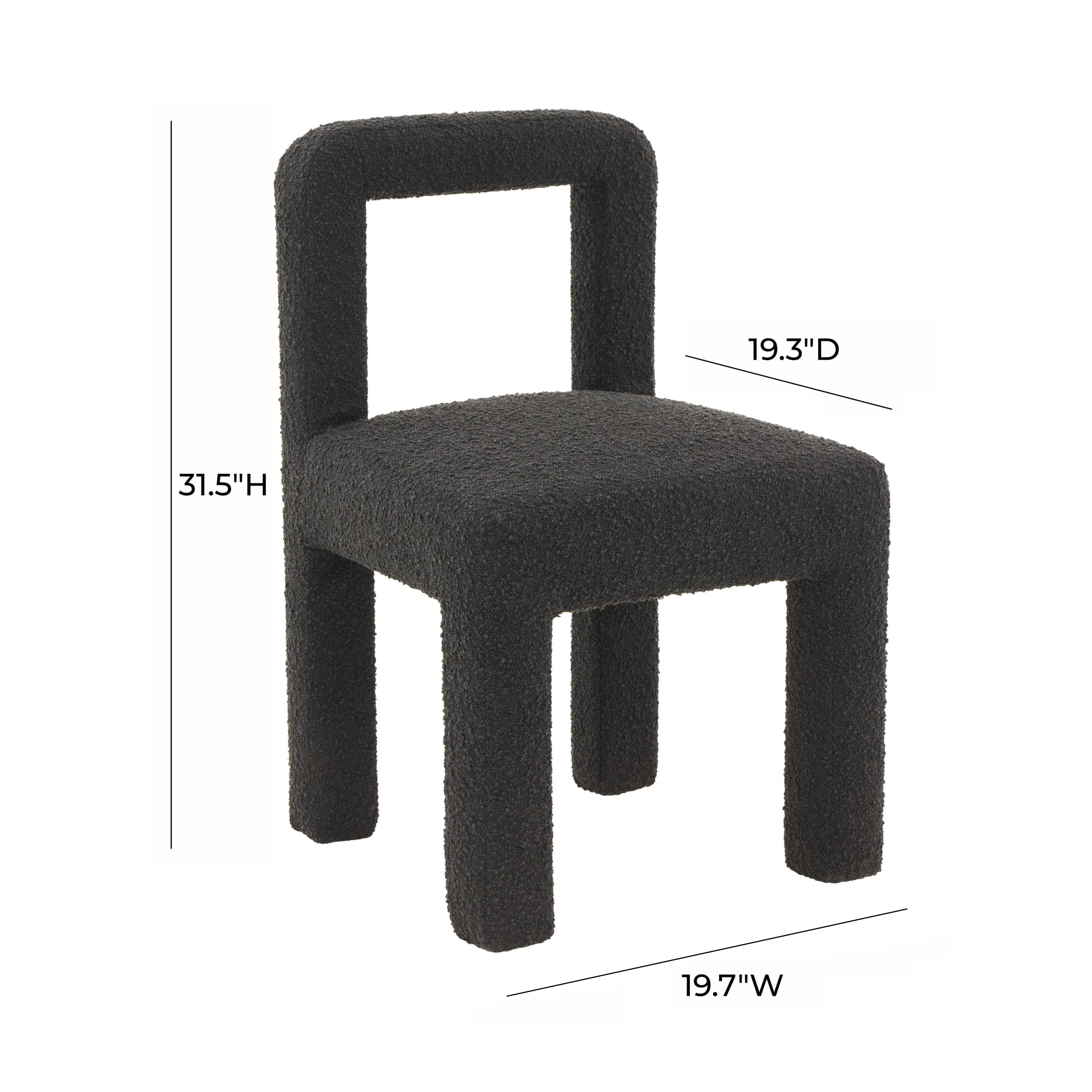 Hazel Black Boucle Dining Chair - Set of 2 - Image 8