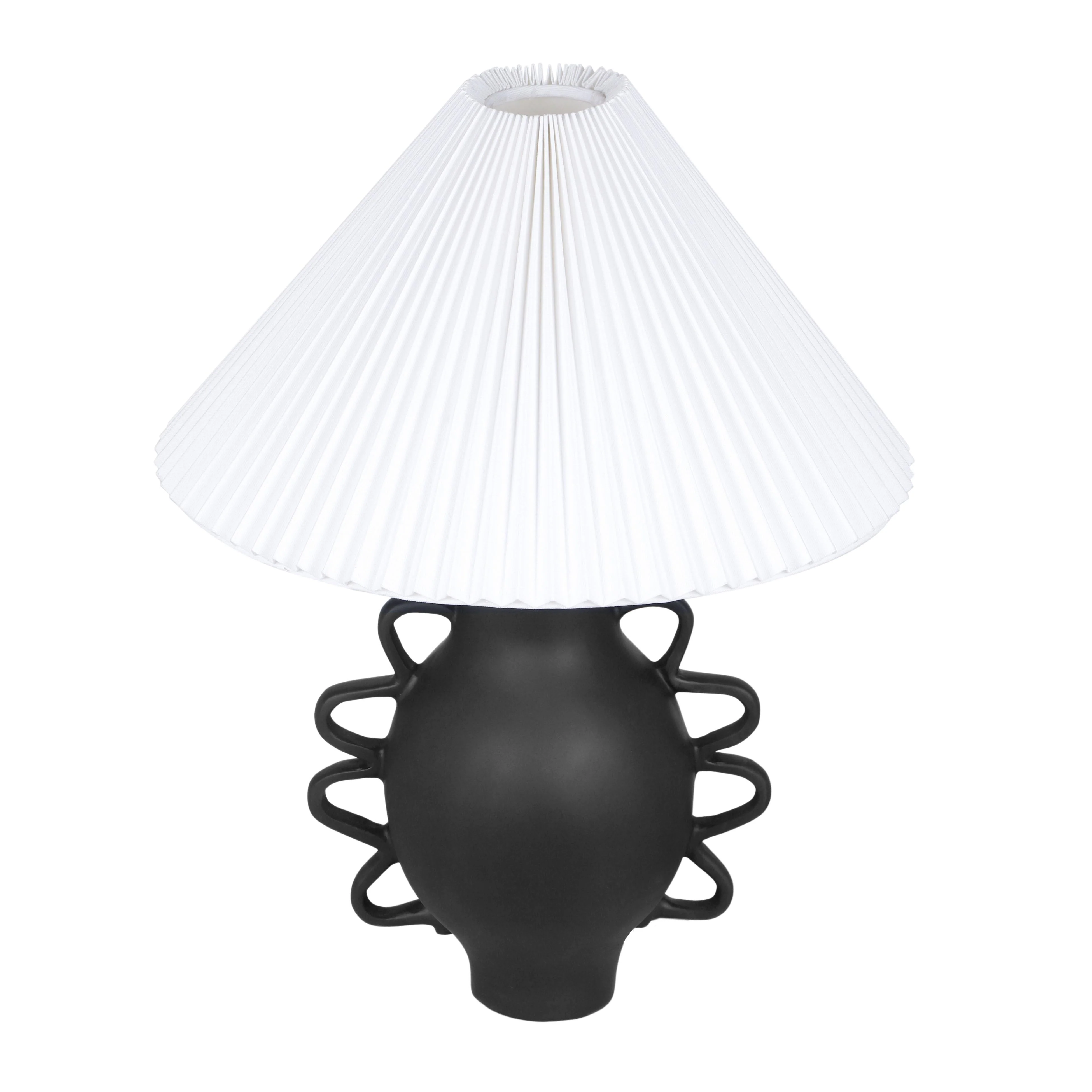Hazza Black Pleated Table Lamp - Image 3