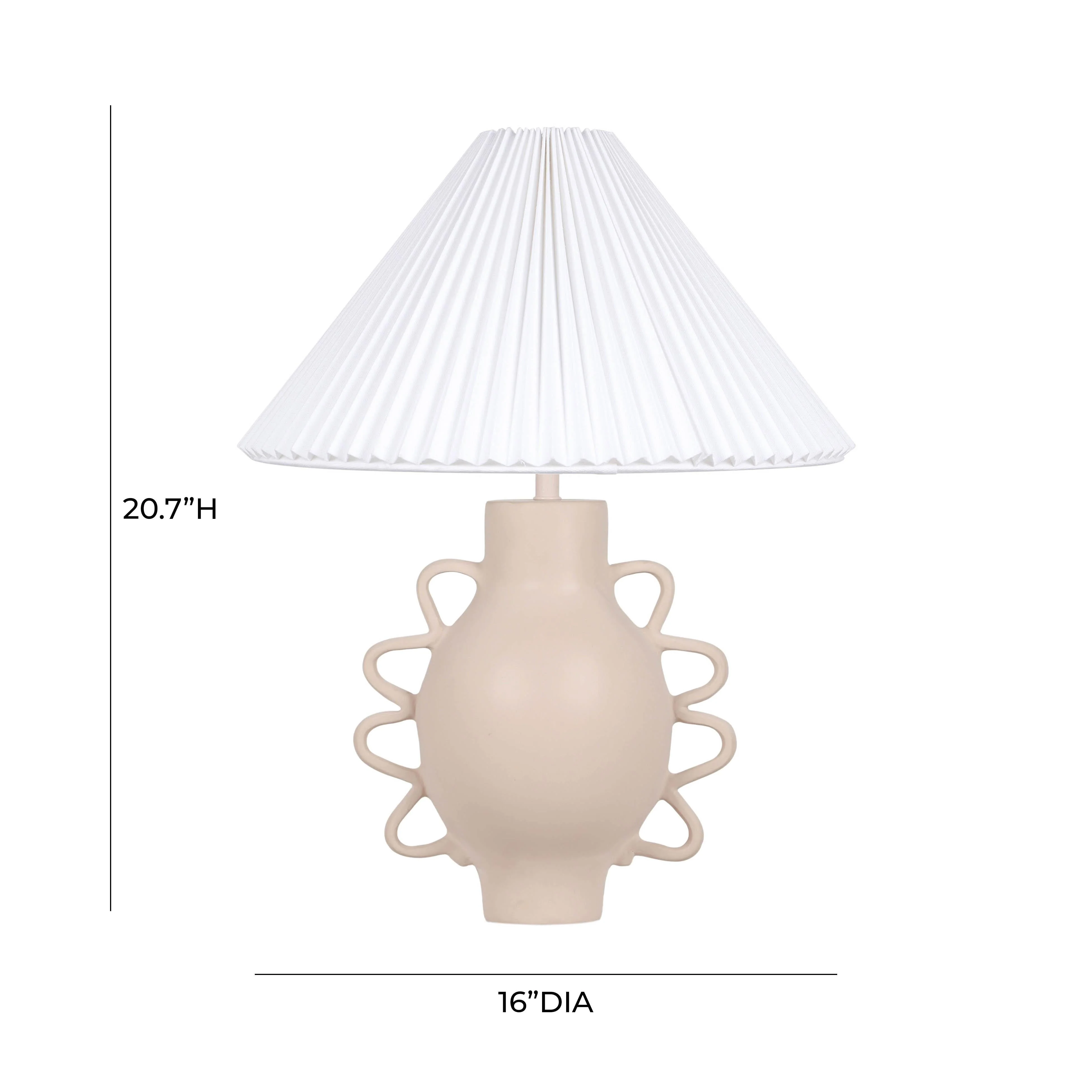 Hazza Cream Pleated Table Lamp - Image 6
