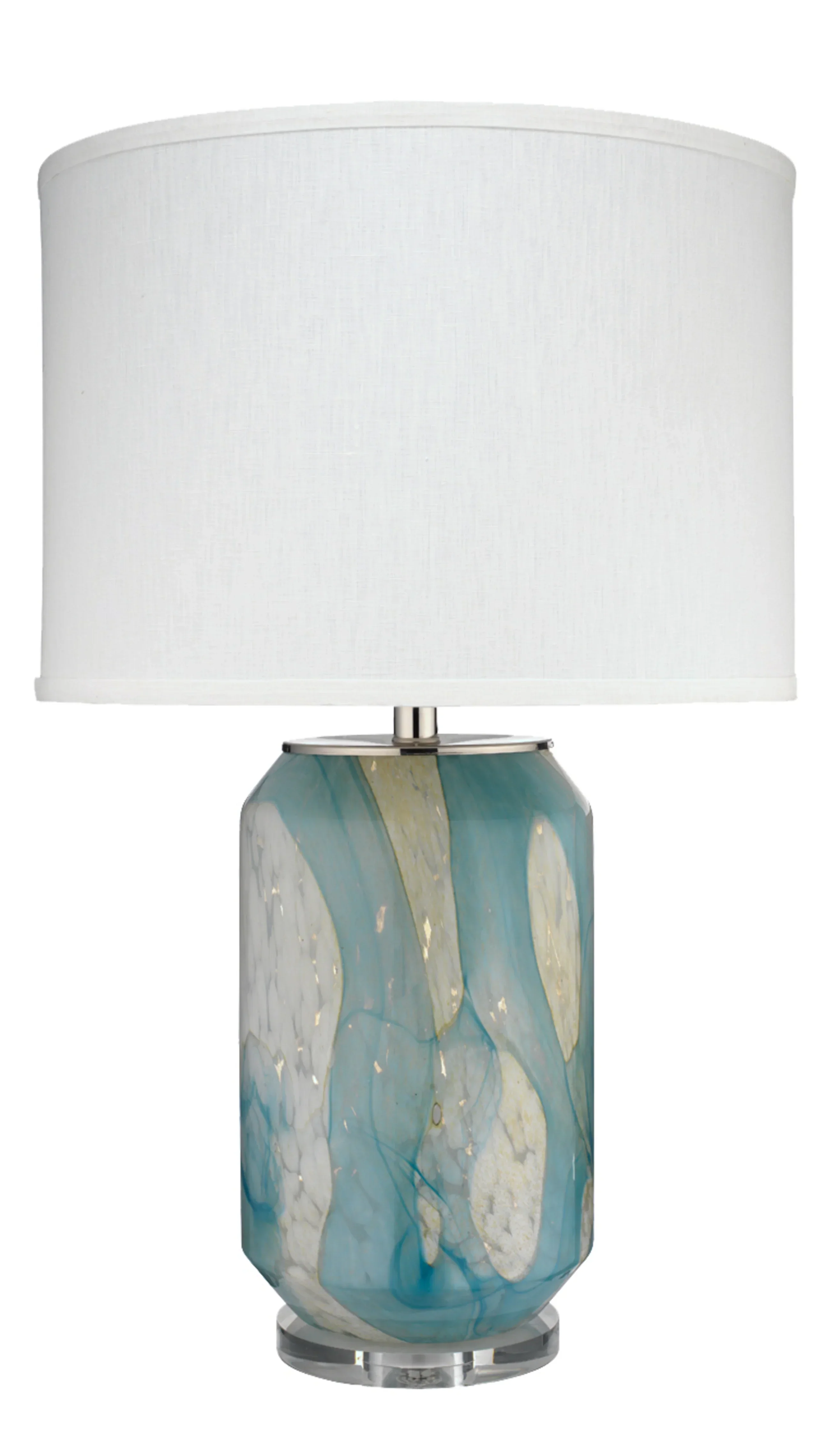 Helen Blown Glass Table Lamp with Linen Shade