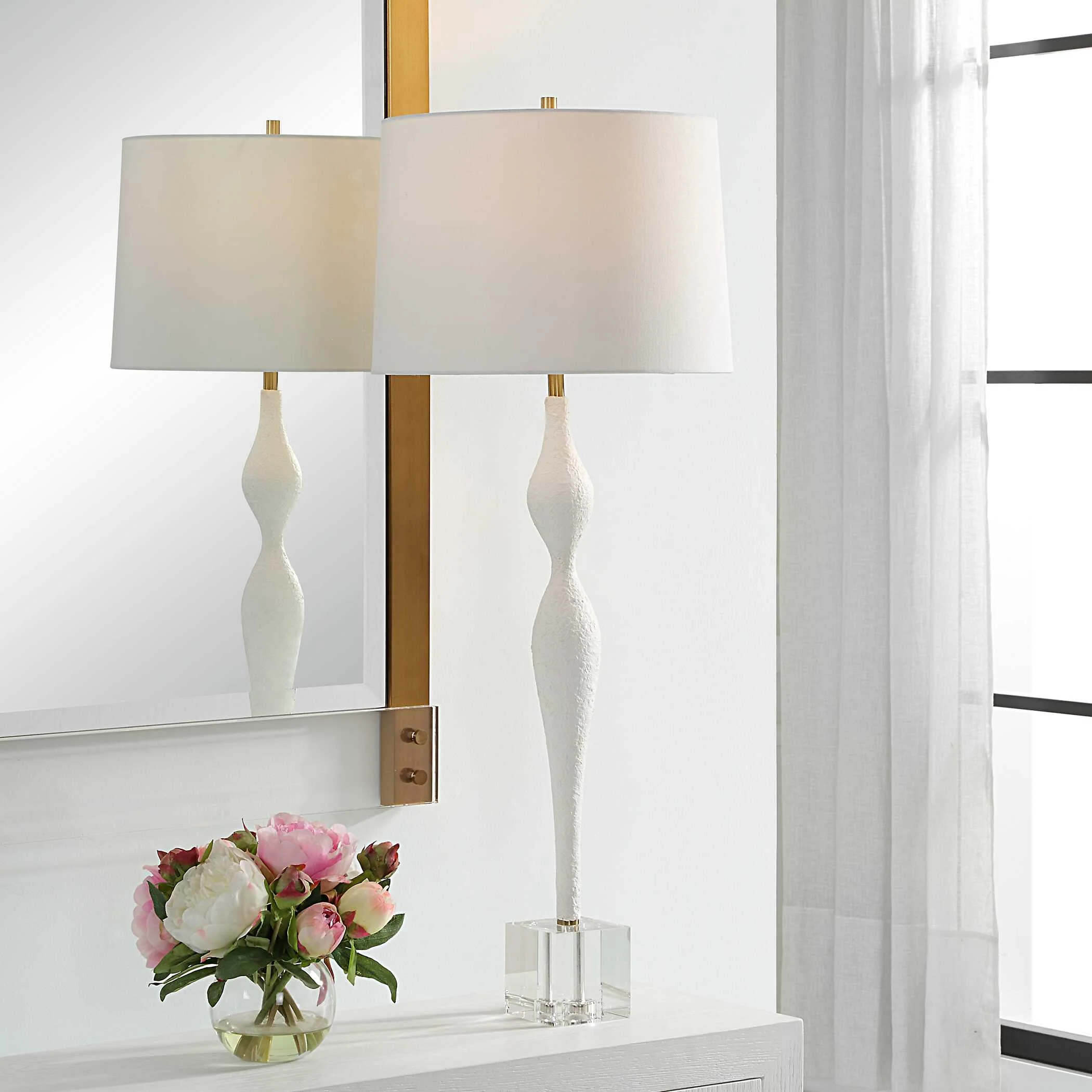 Helena Slender White Table Lamp - Image 2