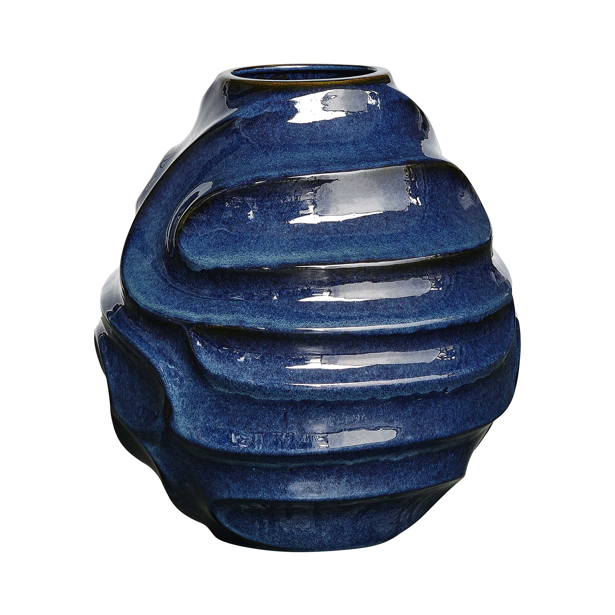 Helix Swirl Blue Outdoor Vase - Image 4