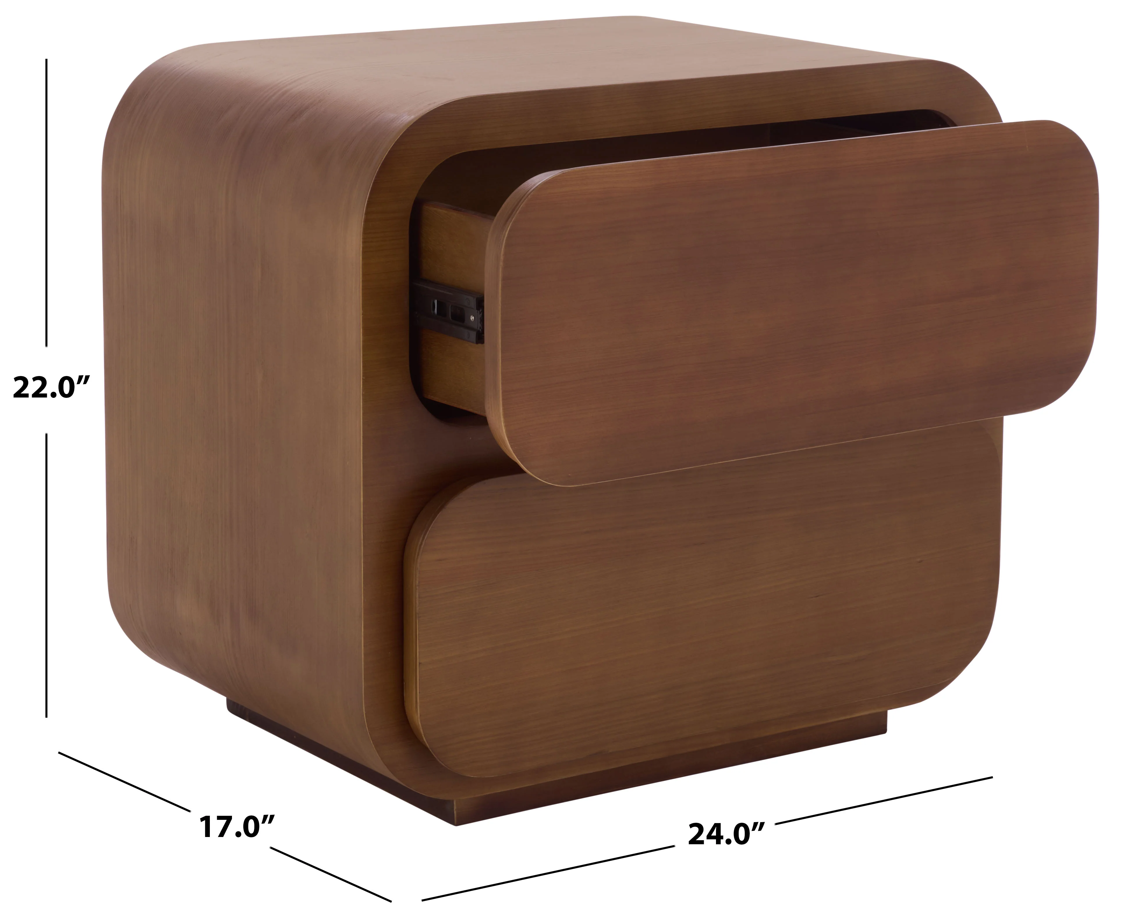 Herald 2 Drawer Wood Nightstand - Image 8