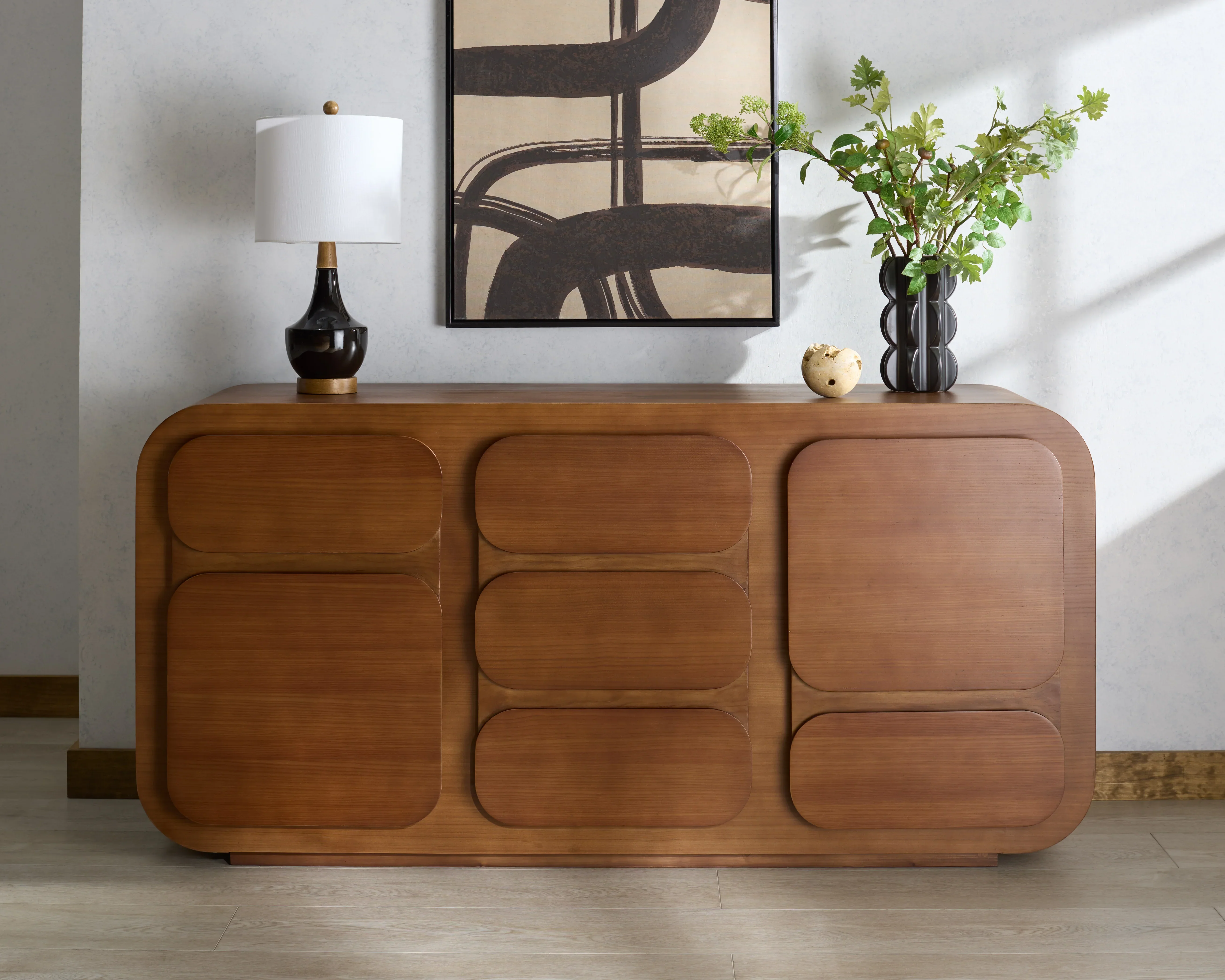 Herald 3 Shelf Wood Sideboard - Image 2