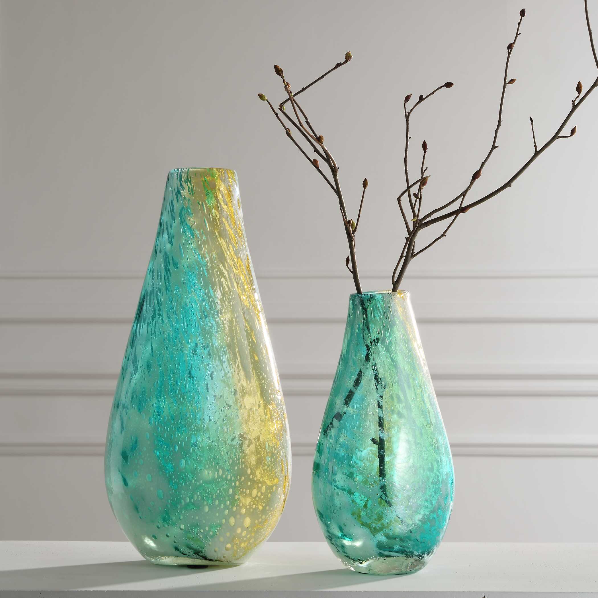 High Tide Glass Vases, S/2 - Image 2