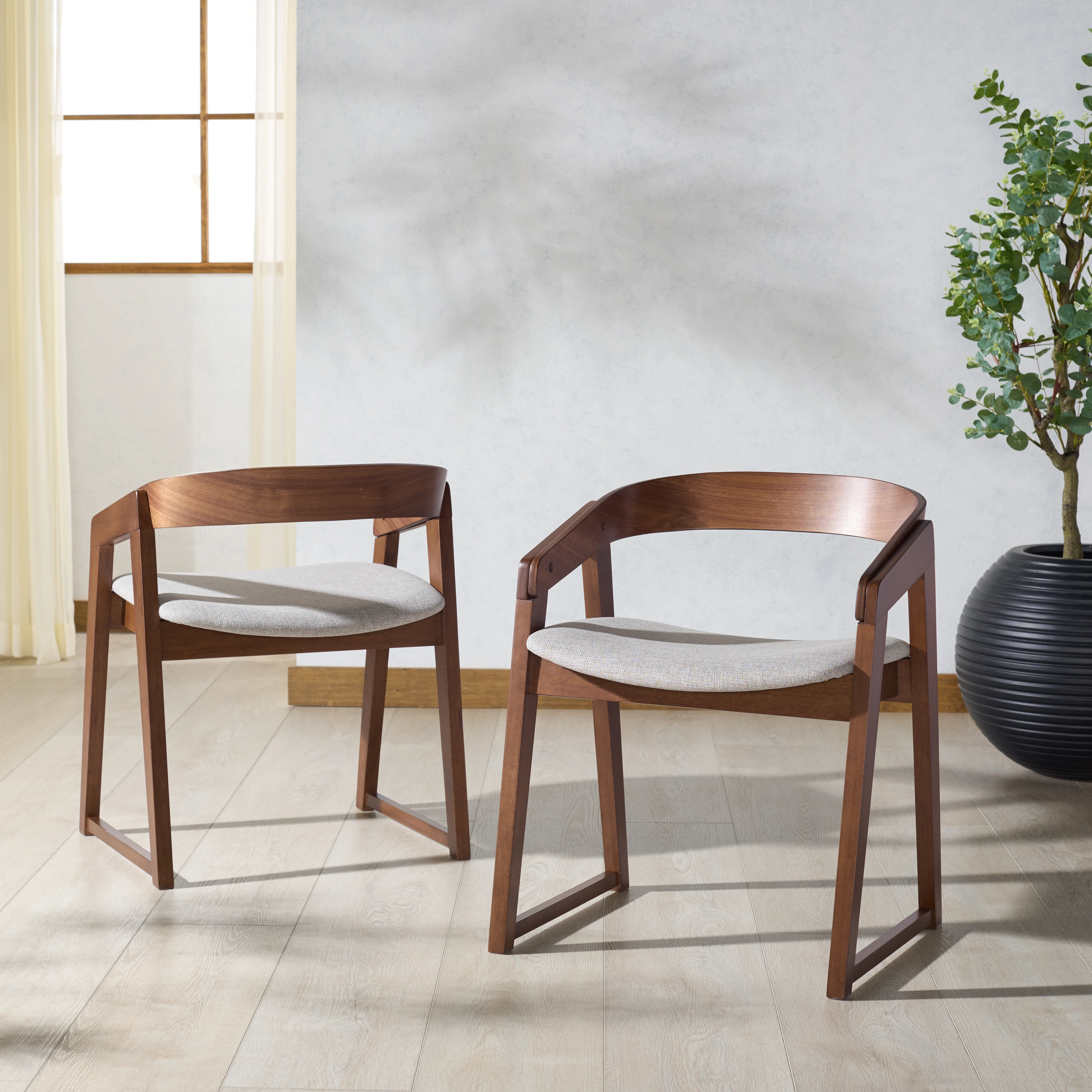 Hildabryna Wood Curved Back Dining Chair - Set of 2 - Image 12