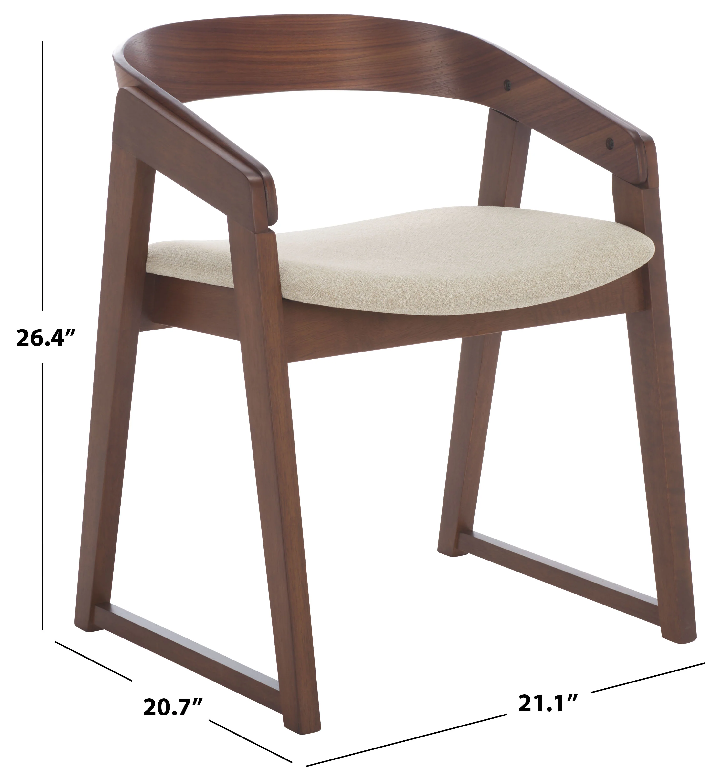 Hildabryna Wood Curved Back Dining Chair - Set of 2 - Image 7