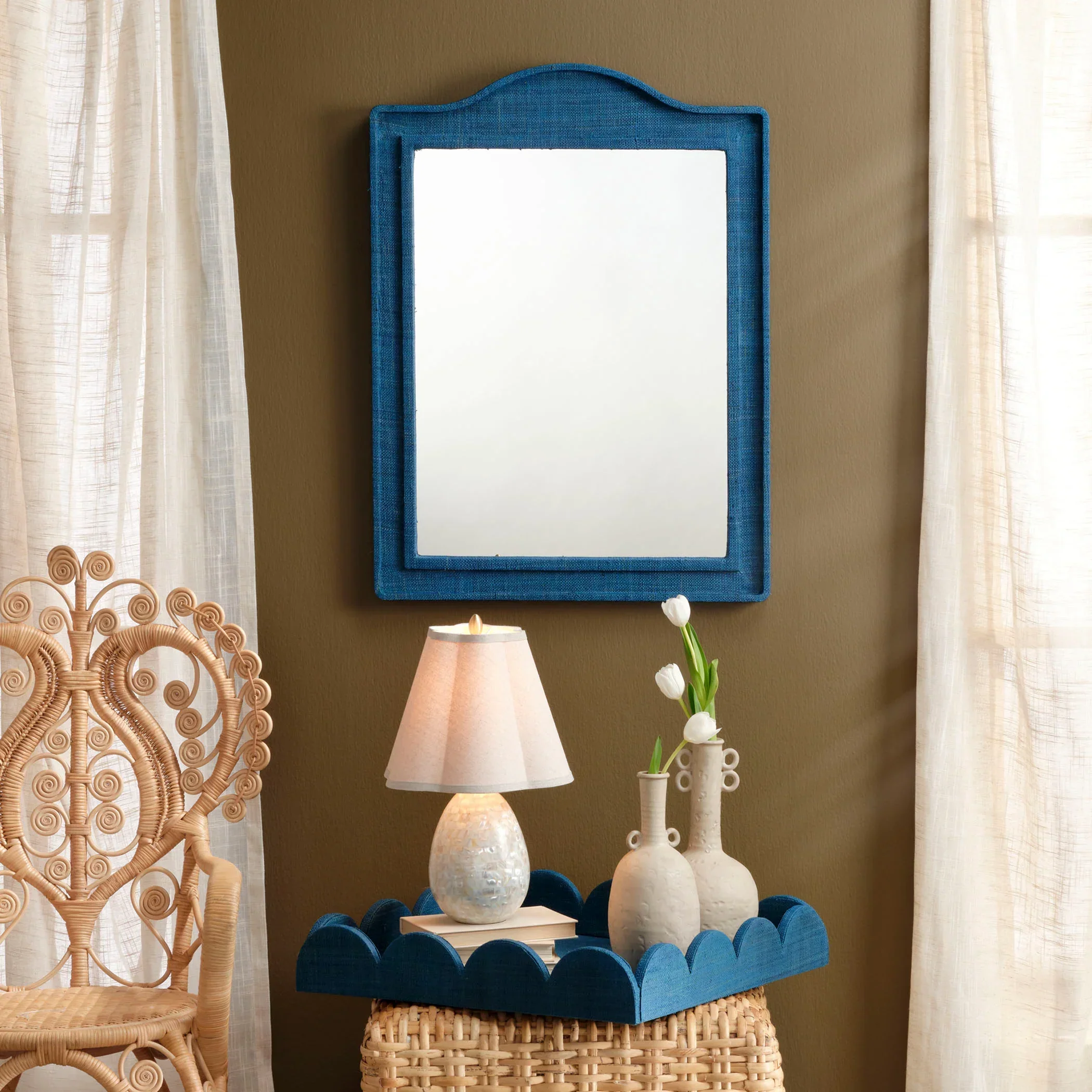 Hilltop Raffia Arch Wall Mirror - Image 2