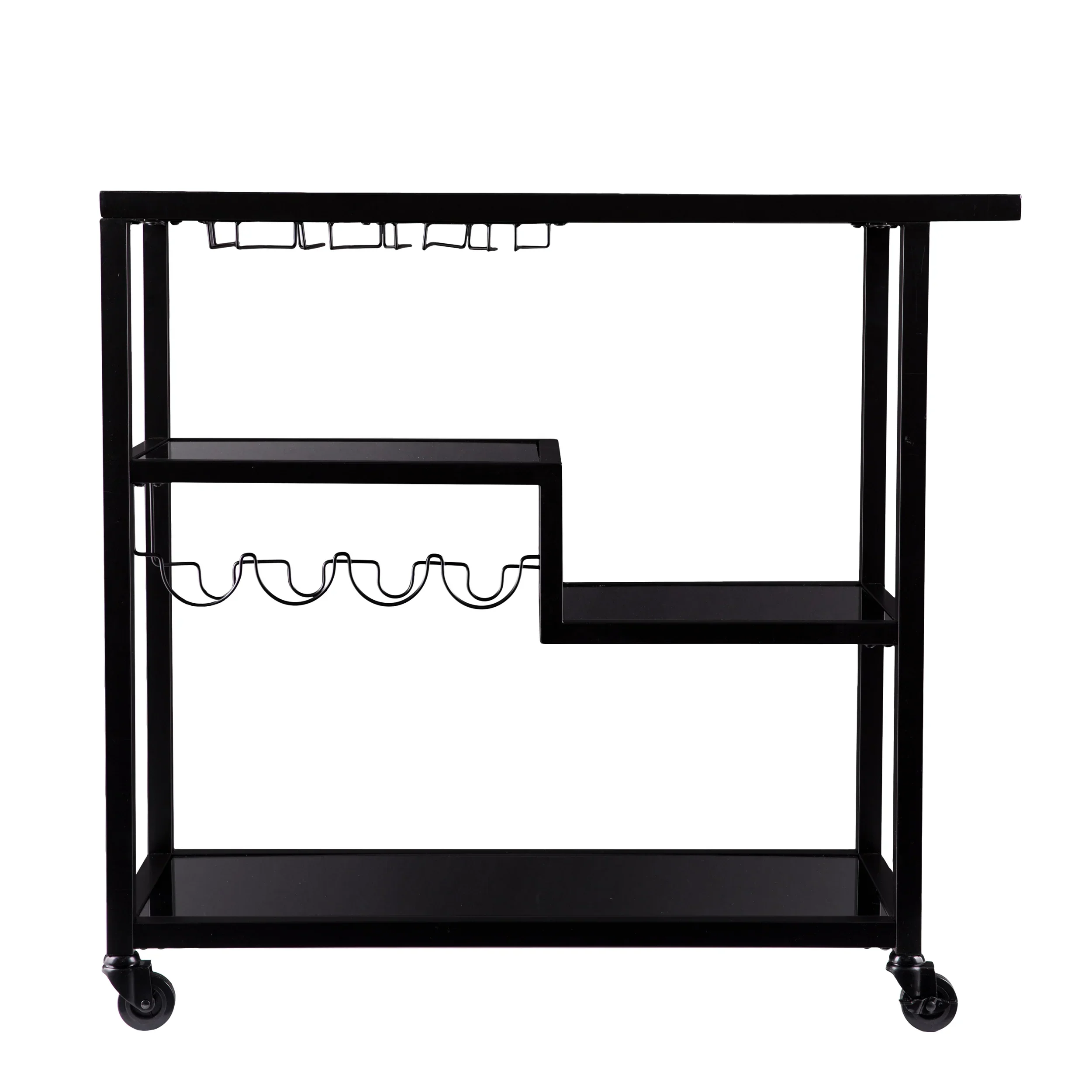 Holly & Martin Zephs Bar Cart – Black w/ Smoked Mirror - Image 7