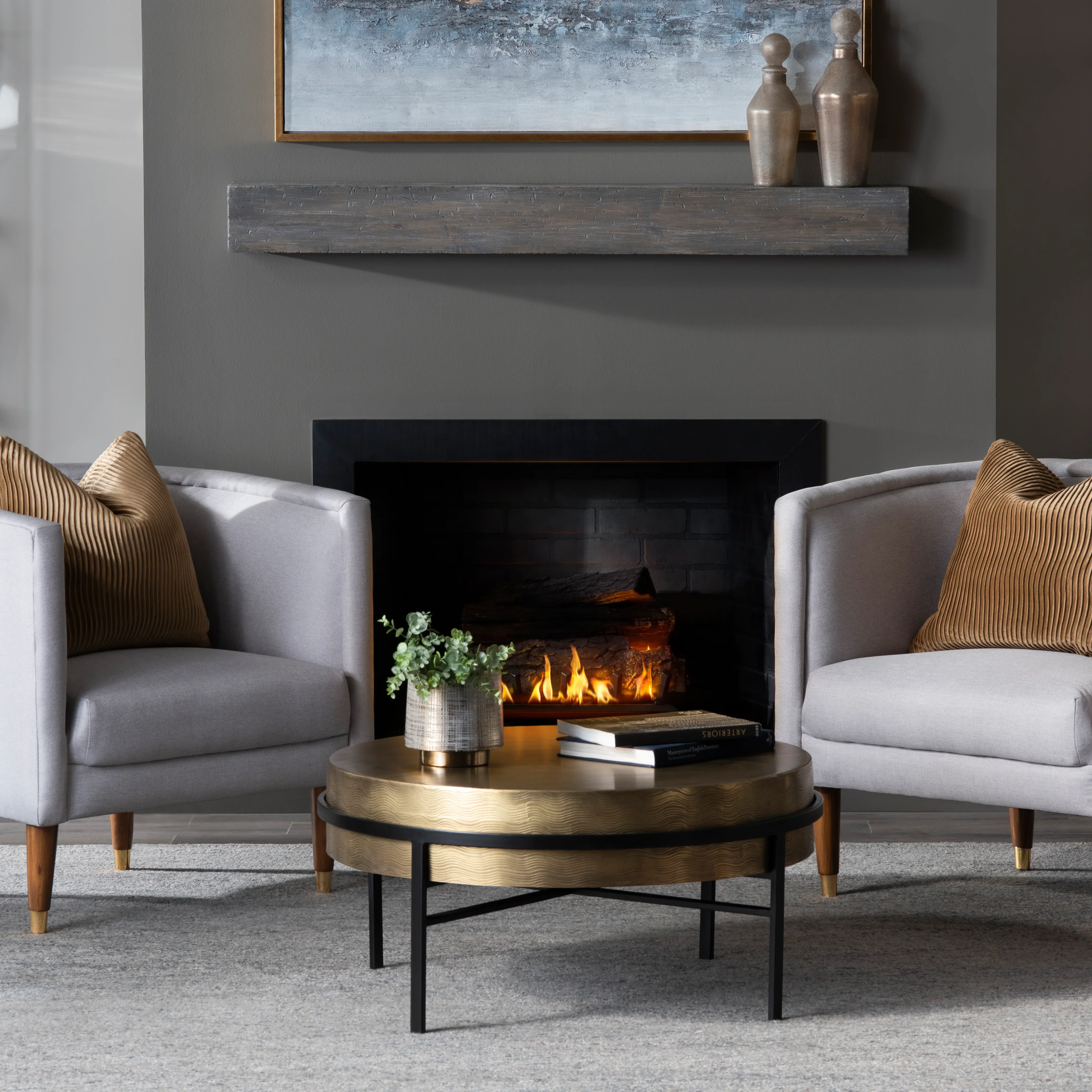 Hudson Textured Brass Cocktail Table - Image 3