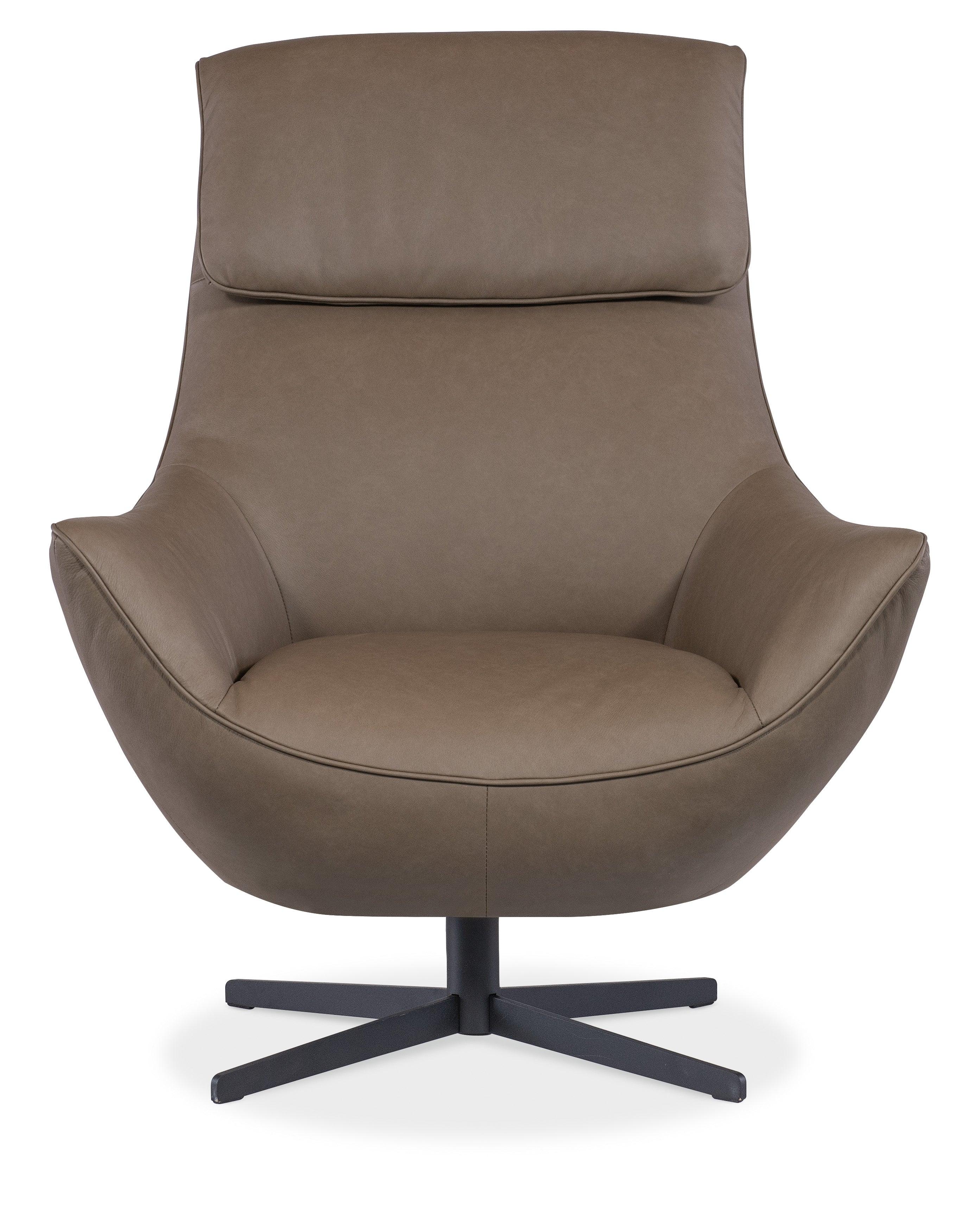 Hughes Swivel Chair - Brown - Image 4