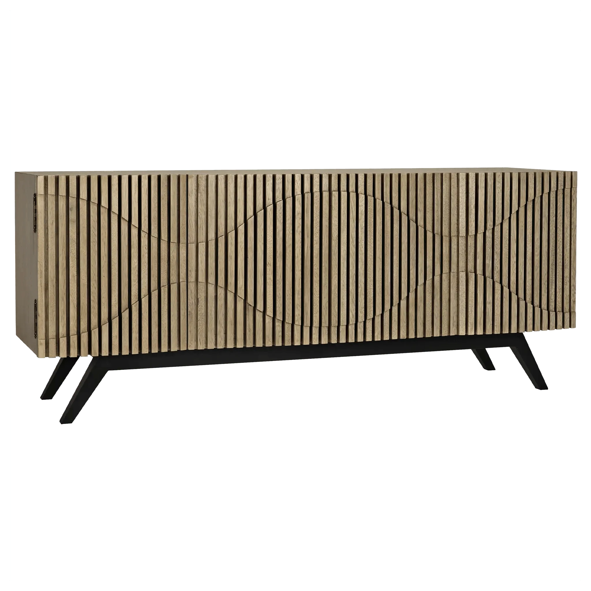 Illusion Sideboard with Steel Base, Bleached Walnut