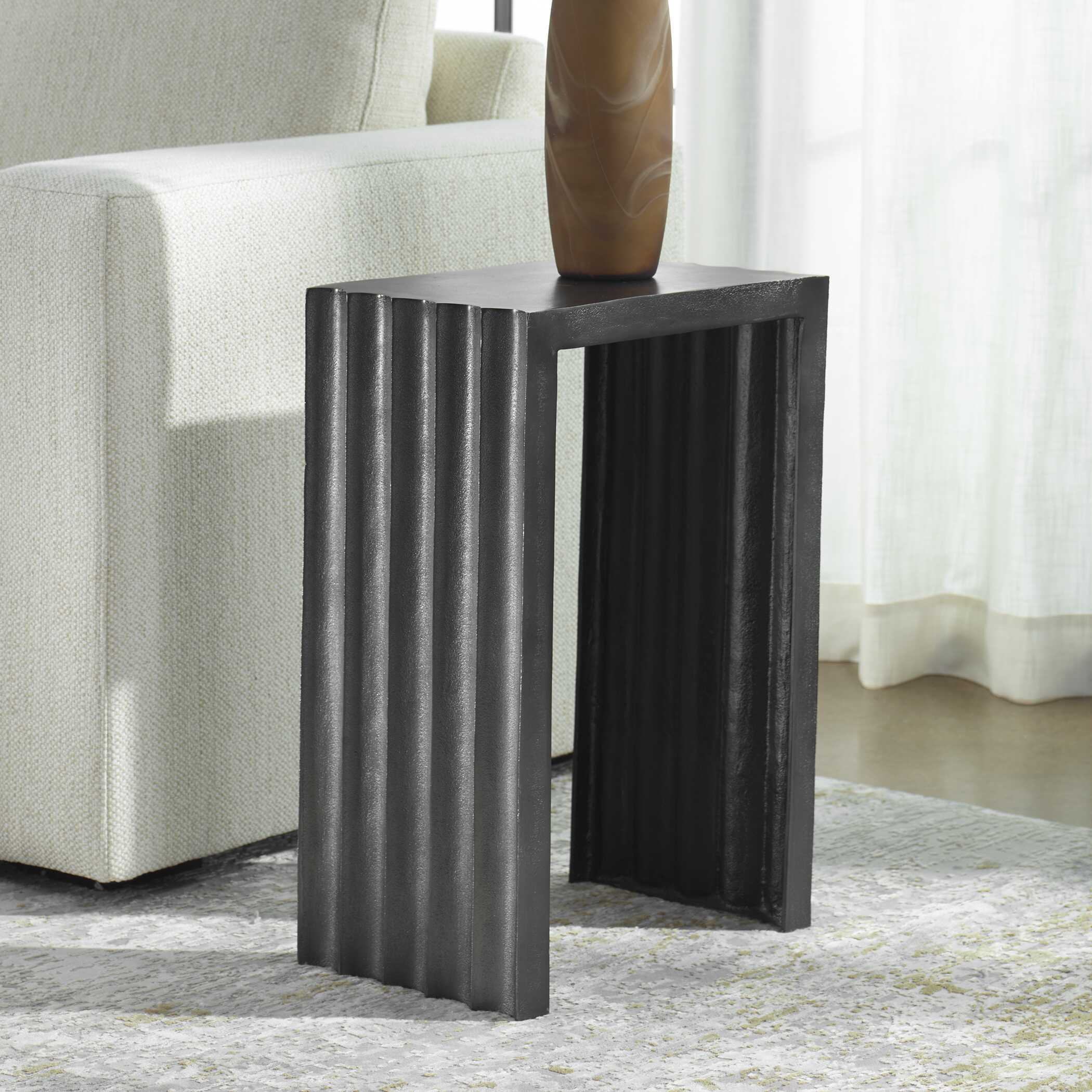 In The Groove Aluminum Accent Table - Image 3