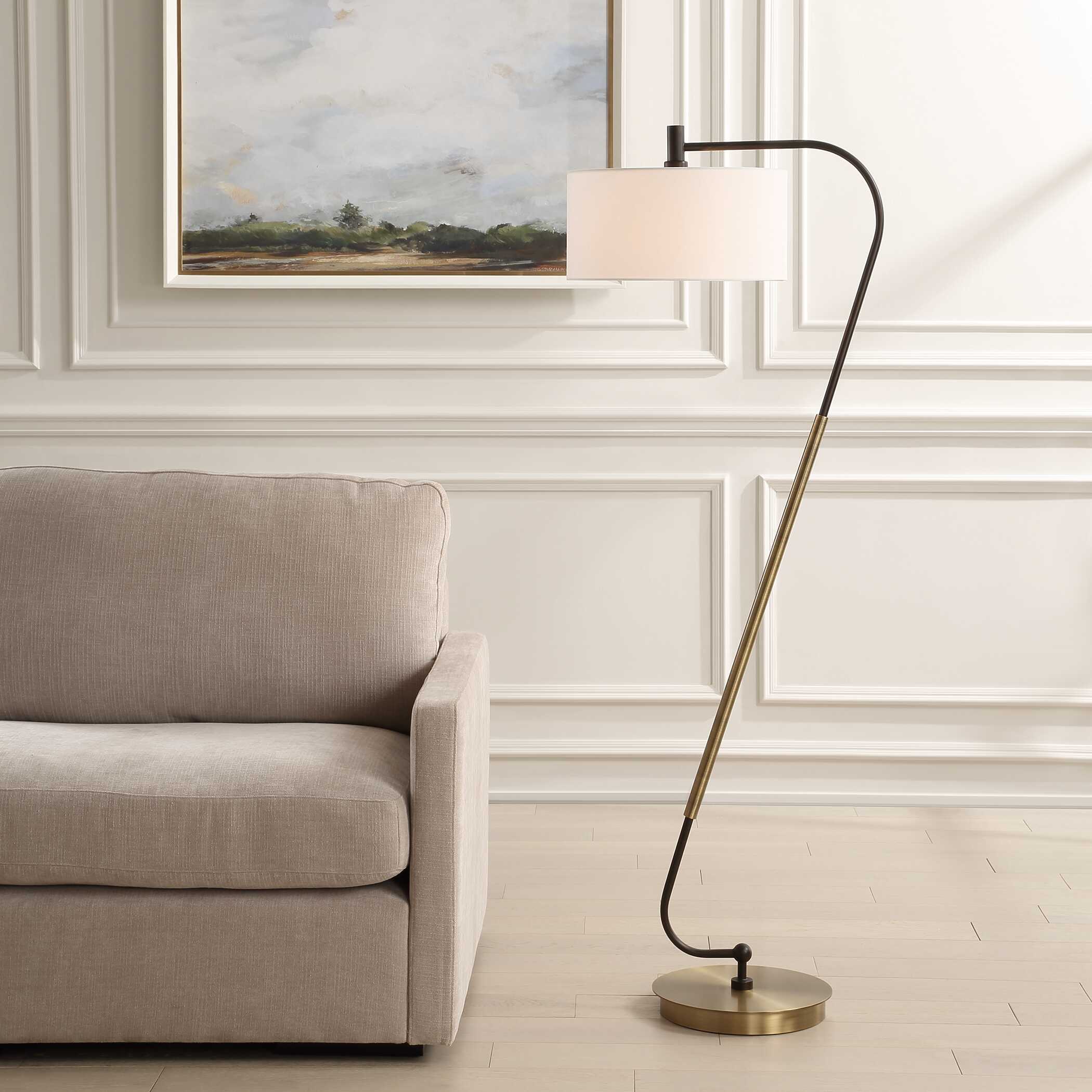 Irwin Curved Brass Floor Lamp - Image 2
