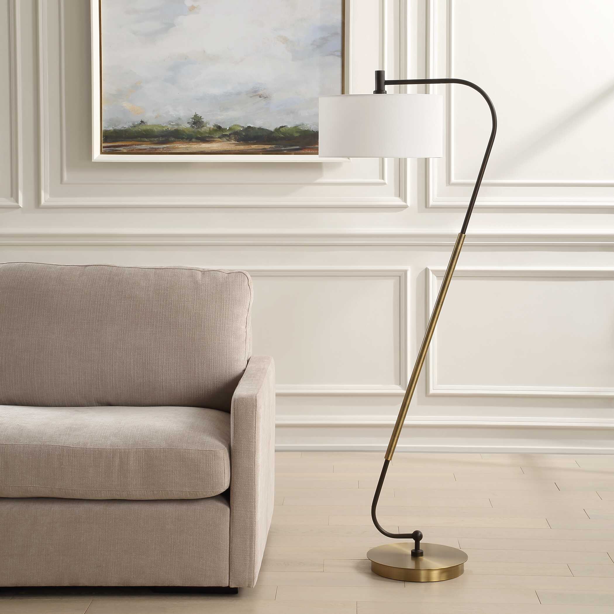Irwin Curved Brass Floor Lamp - Image 3