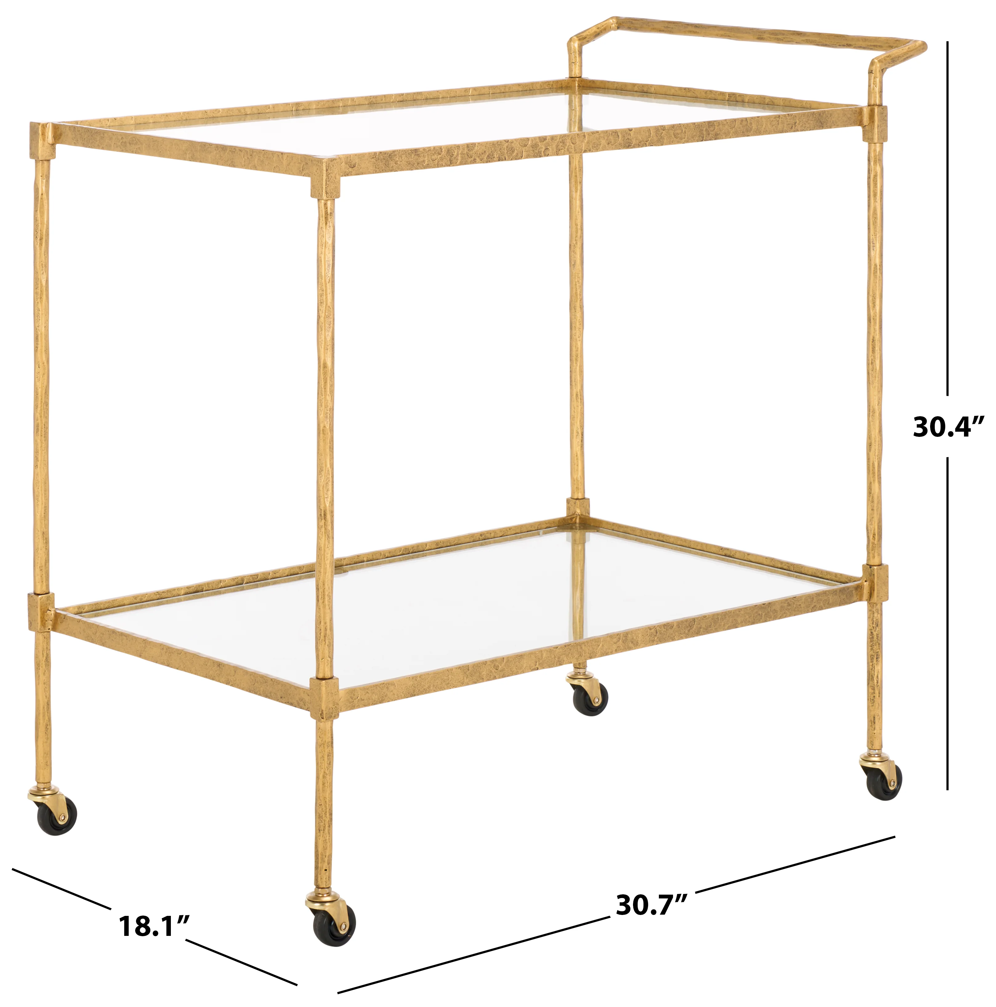 Isabellina Metal And Glass Bar Cart - Image 7