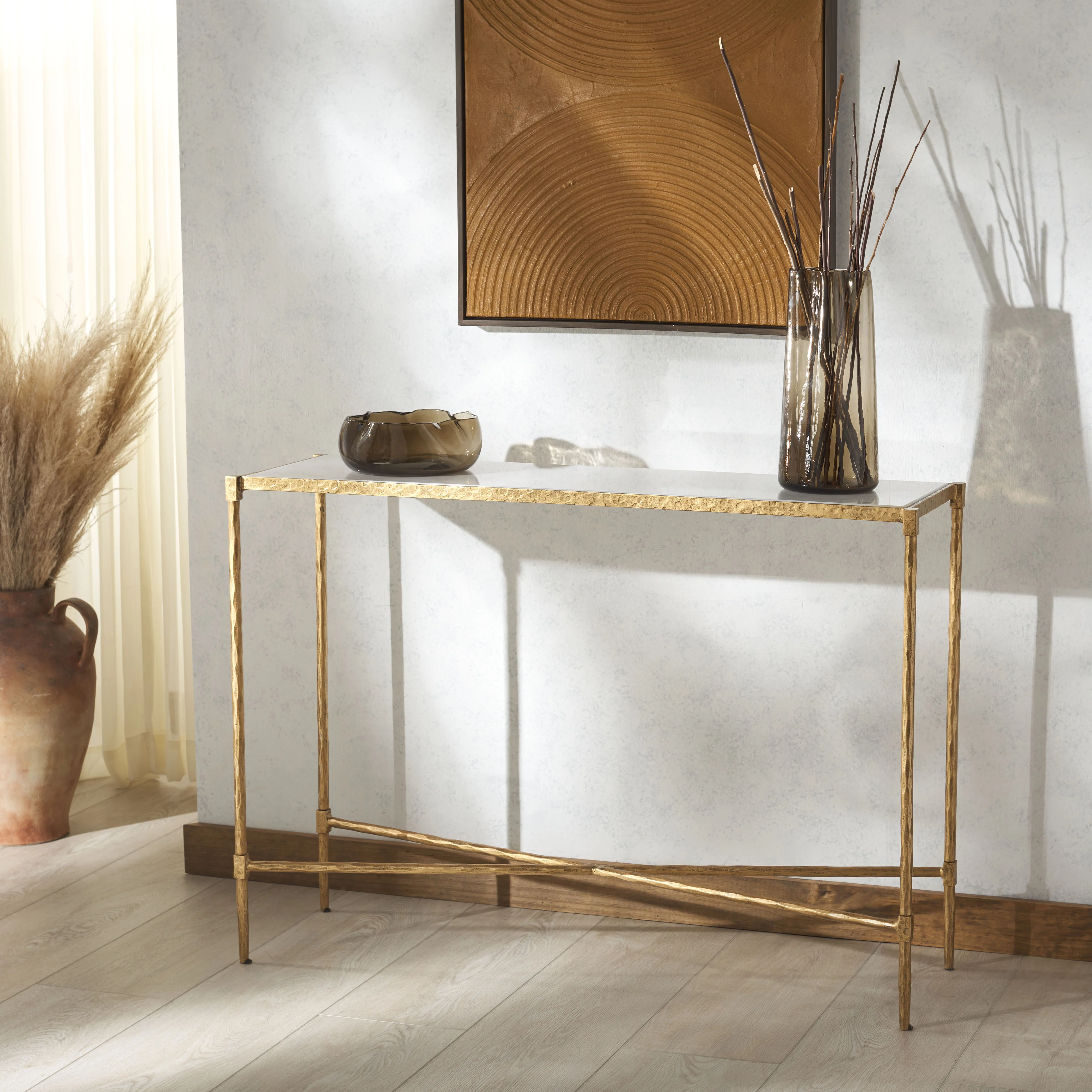 Isabellina Metal And Marble Console Table - Image 2