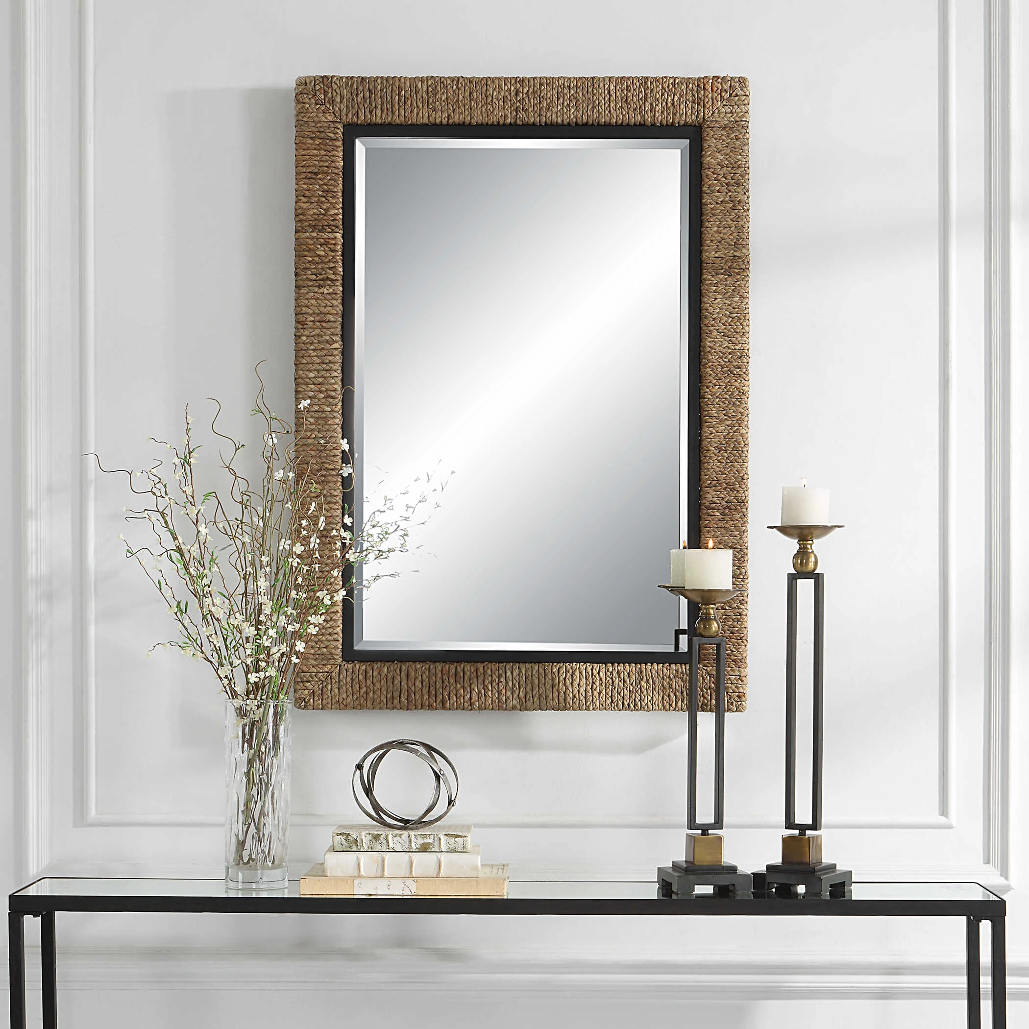 Island Braided Straw Mirror - Image 3