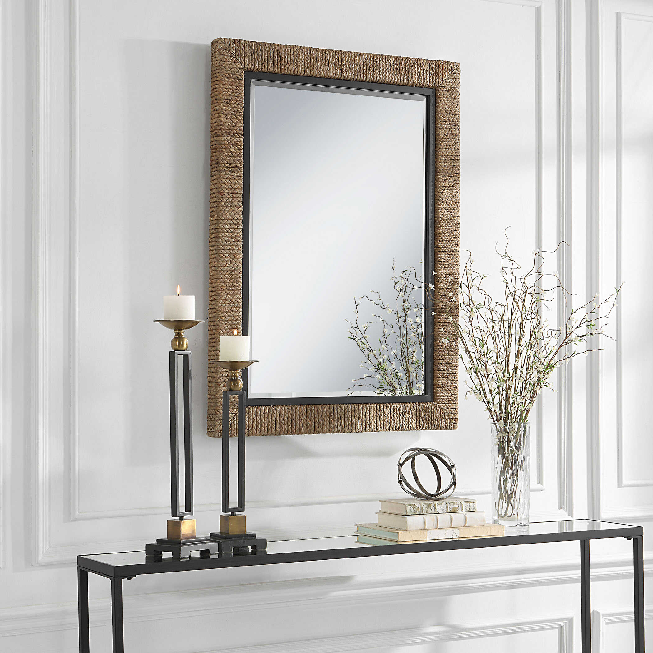 Island Braided Straw Mirror - Image 4