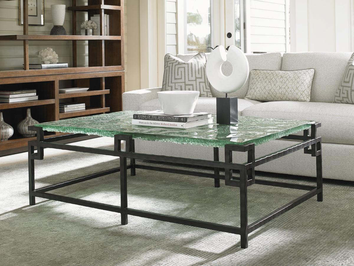 Island Fusion Hermes Reef Glass Top Cocktail Table - Image 2