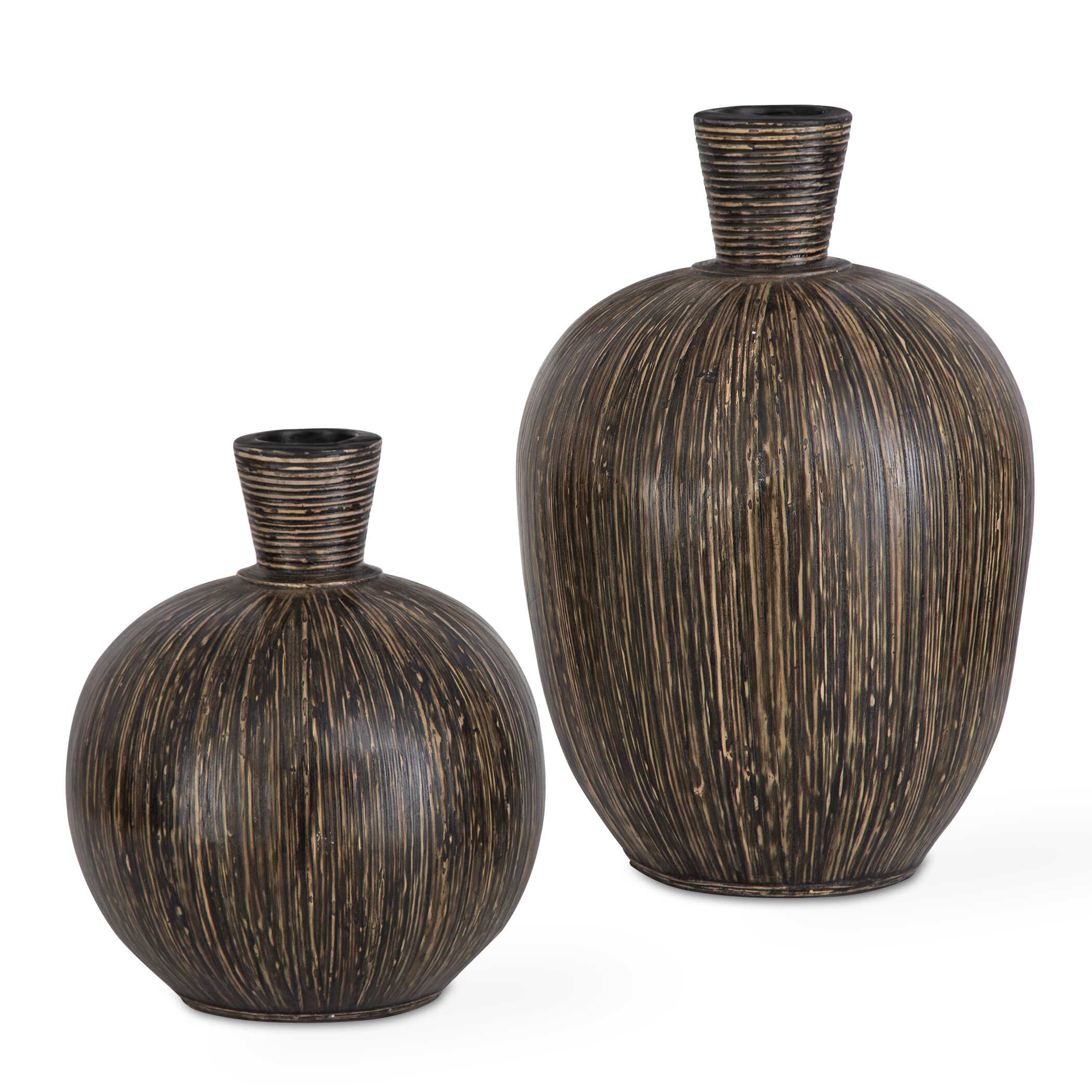 Islander Black Vases - Set of 2