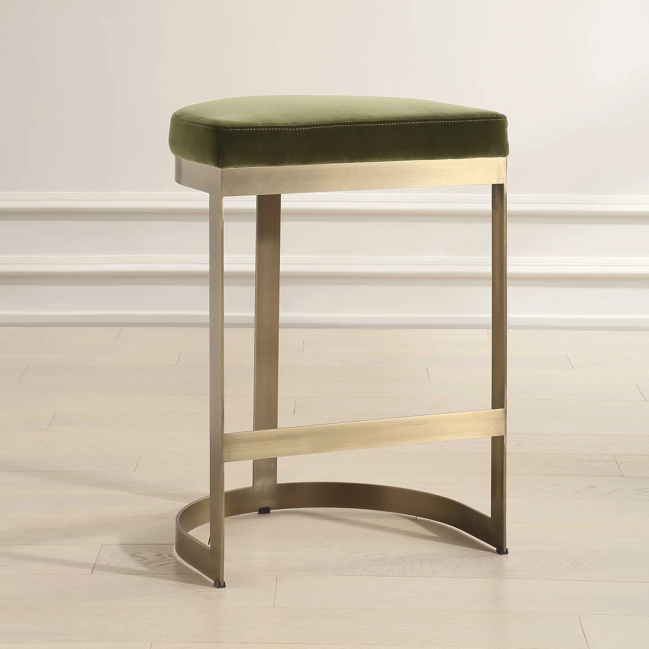 Ivanna Brass Moss Counter Stool - Image 2