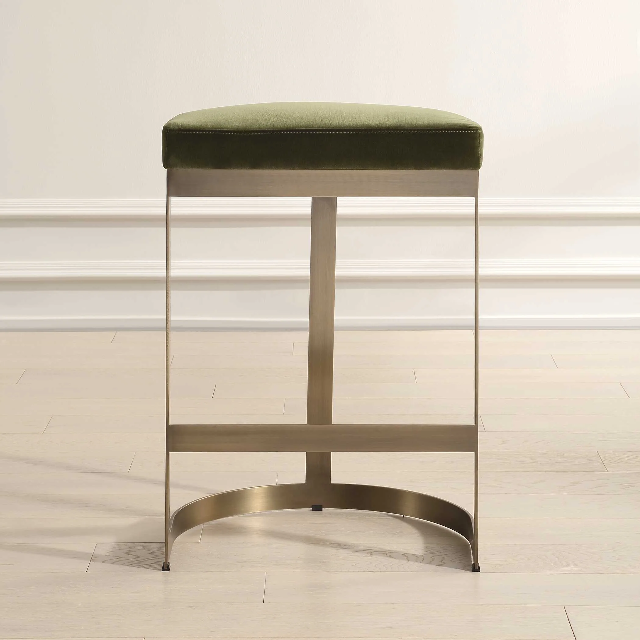Ivanna Brass Moss Counter Stool - Image 3
