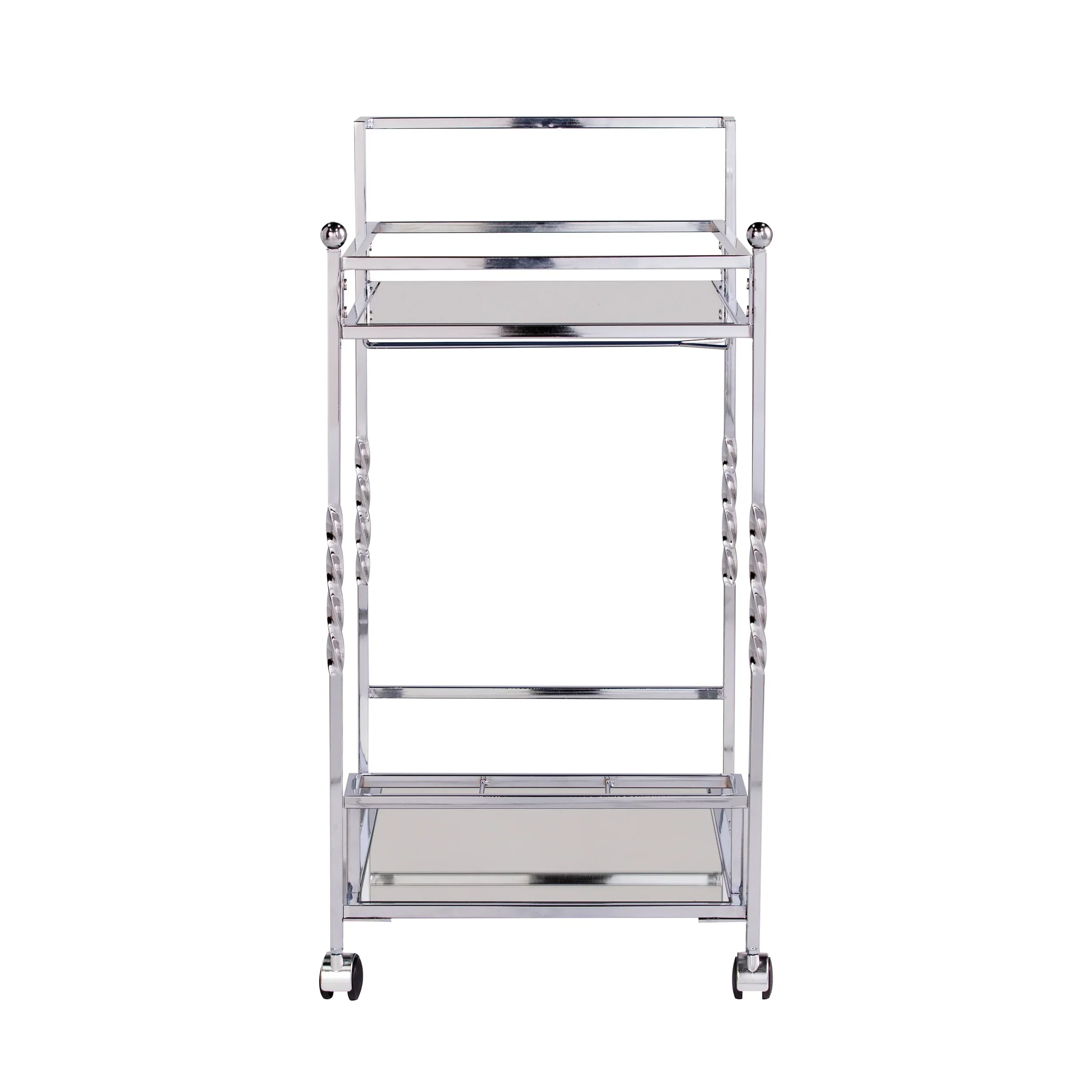 Ivers Metal Mirrored Bar Cart - Chrome - Image 3