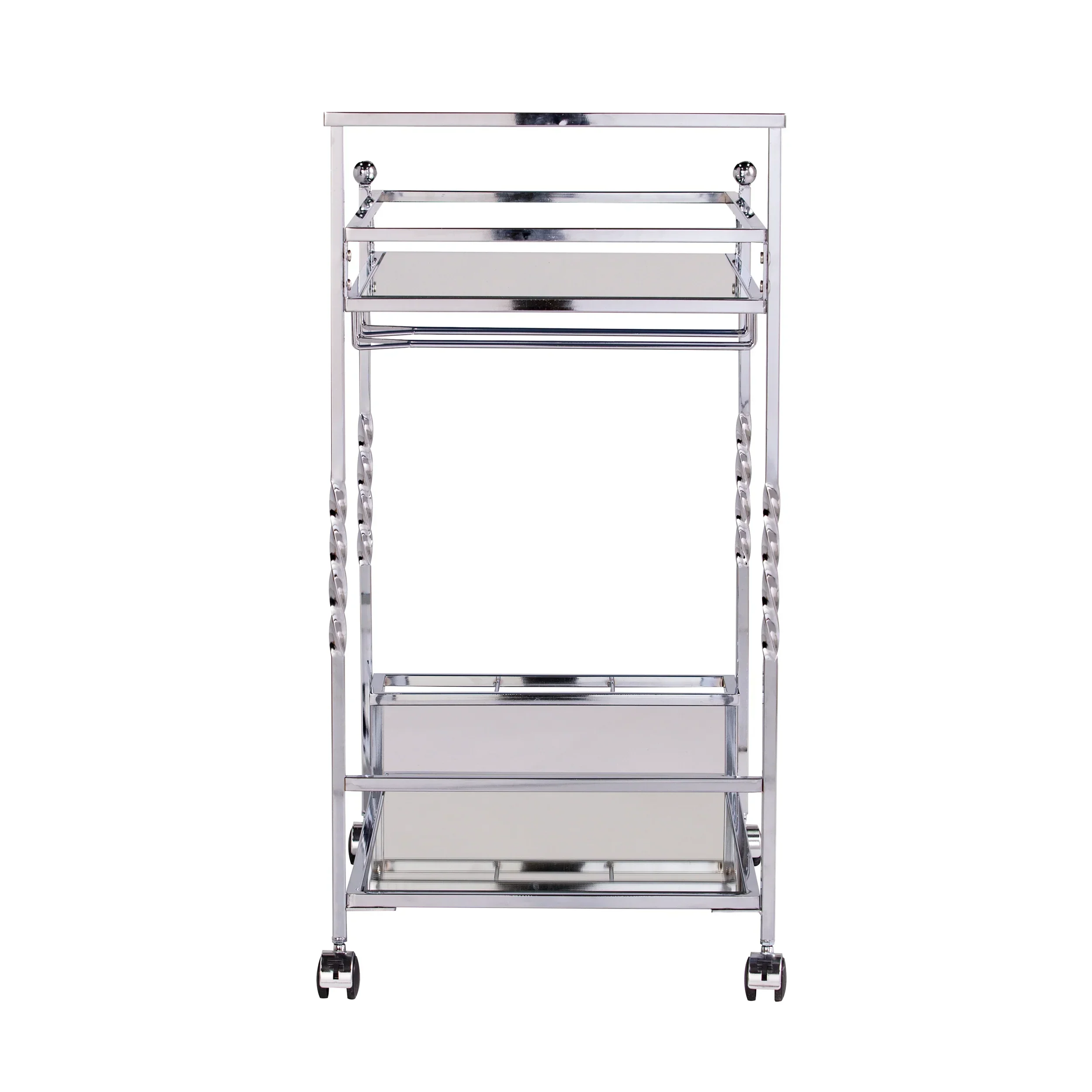Ivers Metal Mirrored Bar Cart - Chrome - Image 6
