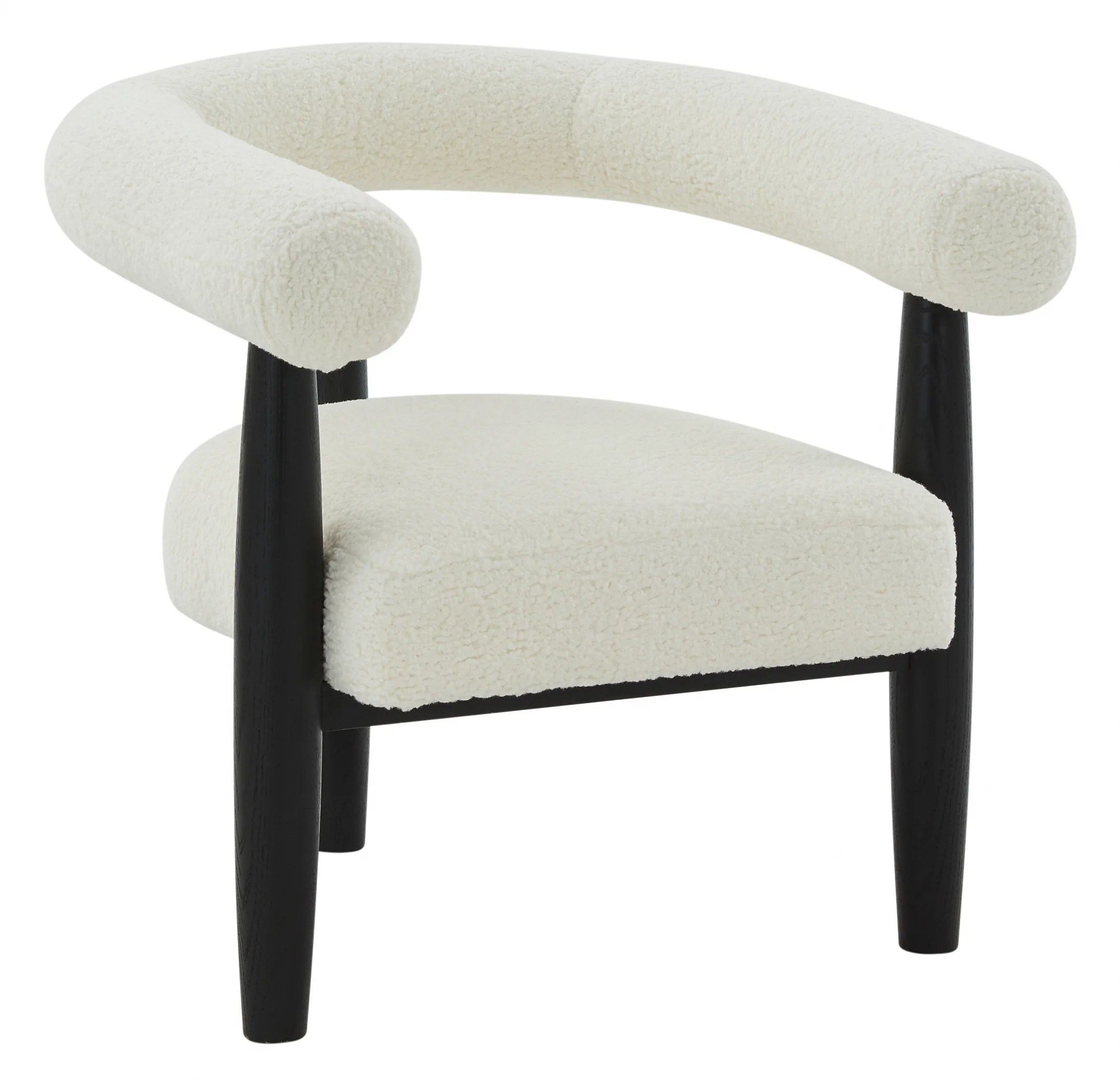 Jackie Curved Back Teddy Accent Chair - Image 2
